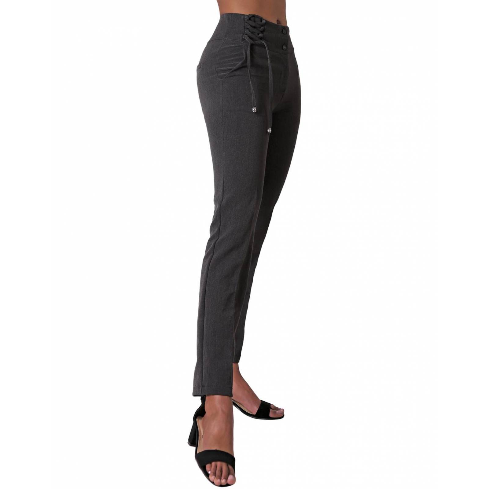 Pantalón Mujer Vestir Recto Gris Stfashion 79304058 