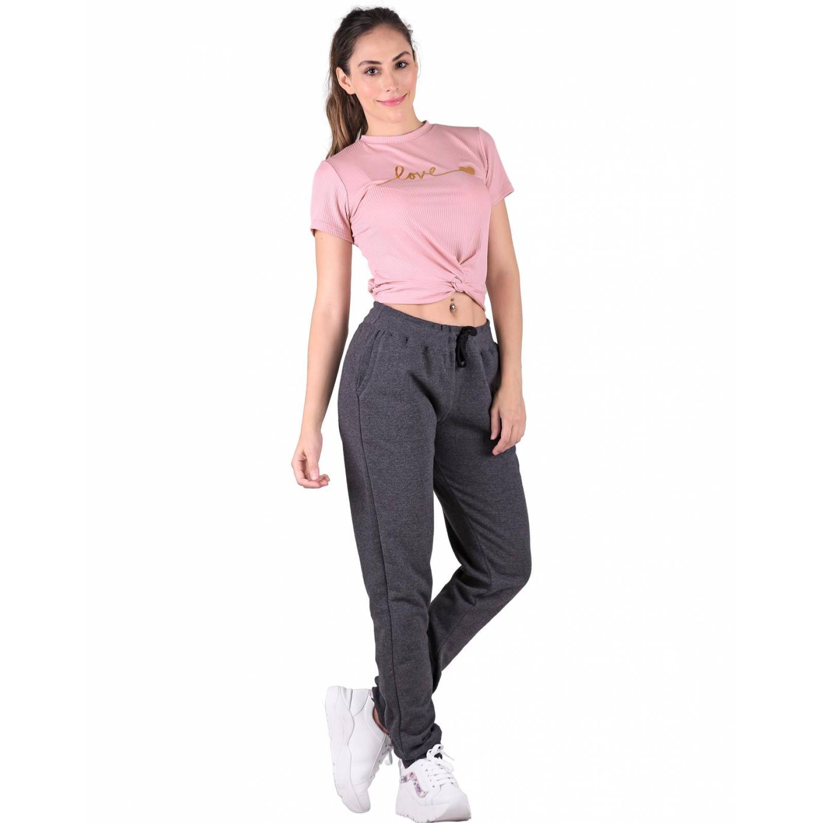 Pants Mujer Deportivo Jogger Gris Optima 56504049 