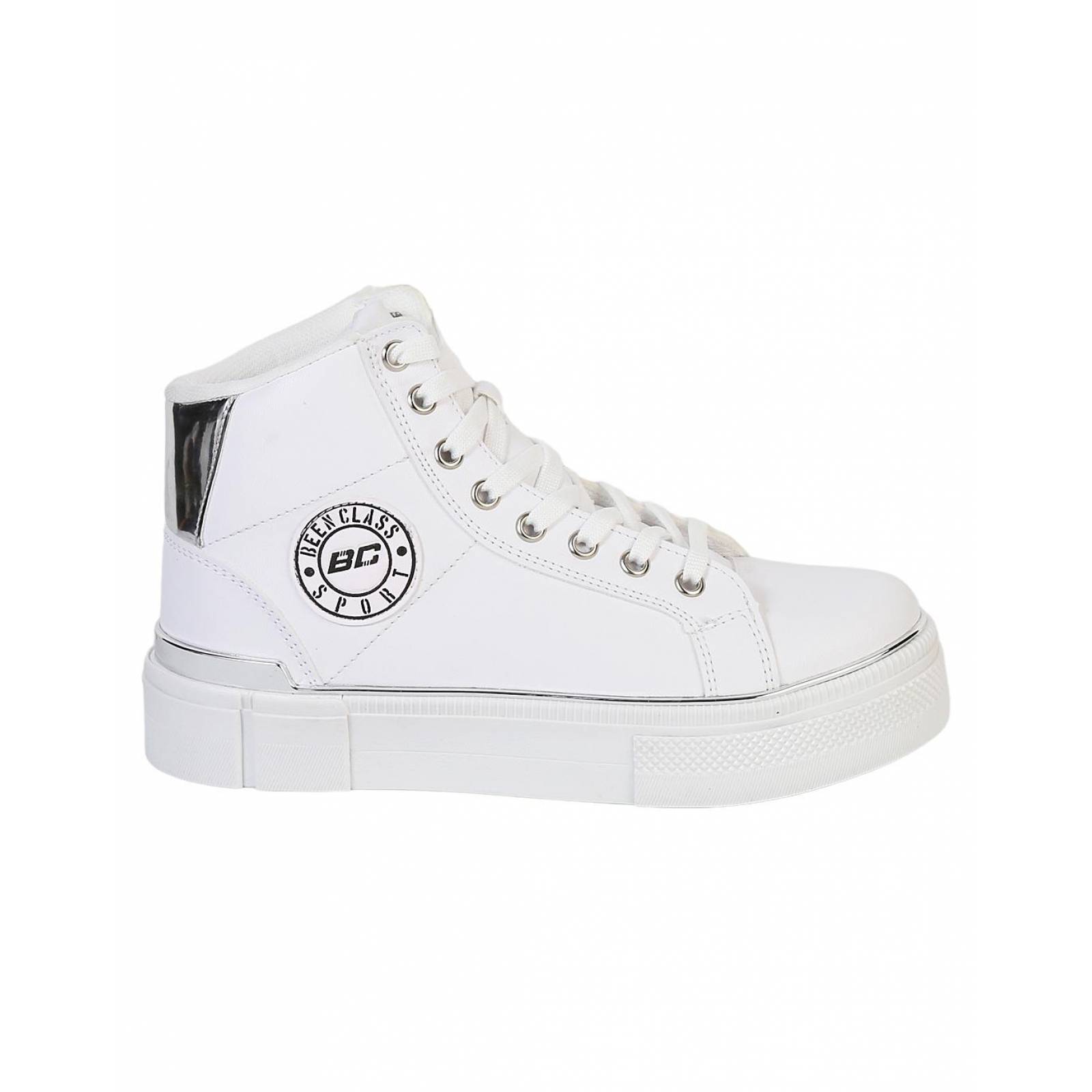 Tenis Moda Mujer Blanco Tacto Piel Been Class 12303717 