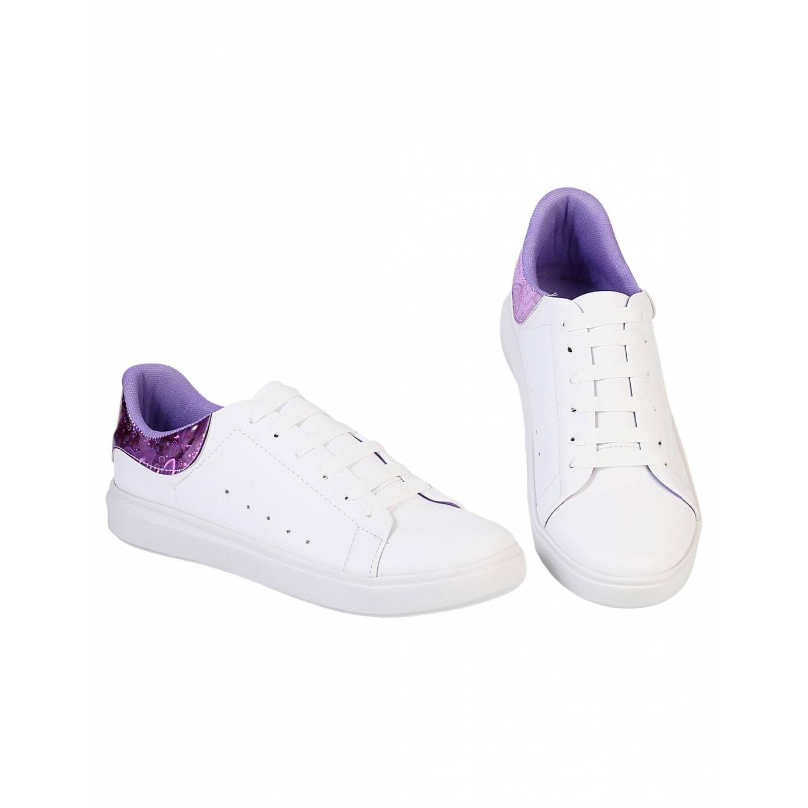 Tenis Moda Piso Mujer Blanco Tacto Piel Stfashion 00303715 