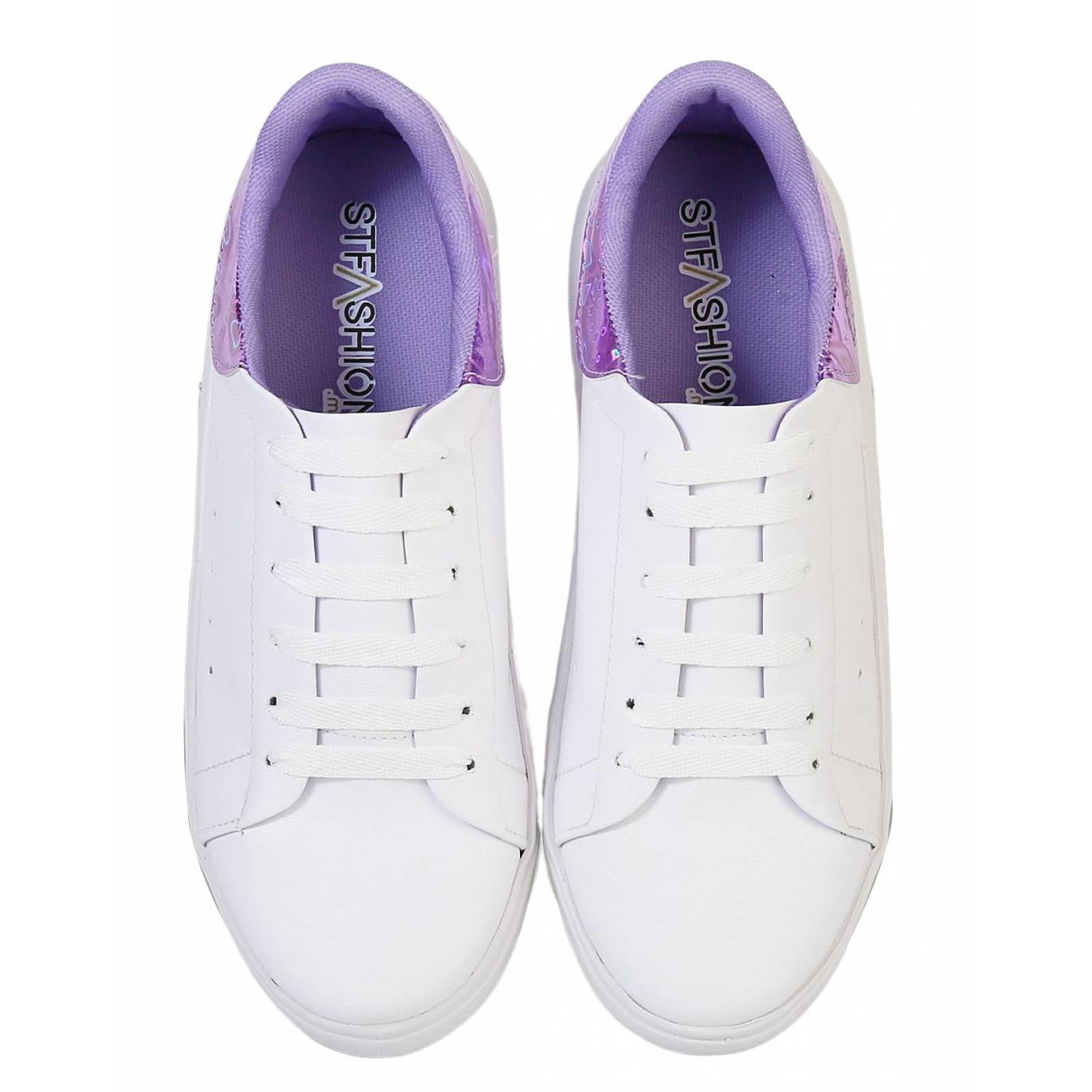 Tenis Moda Piso Mujer Blanco Tacto Piel Stfashion 00303715 