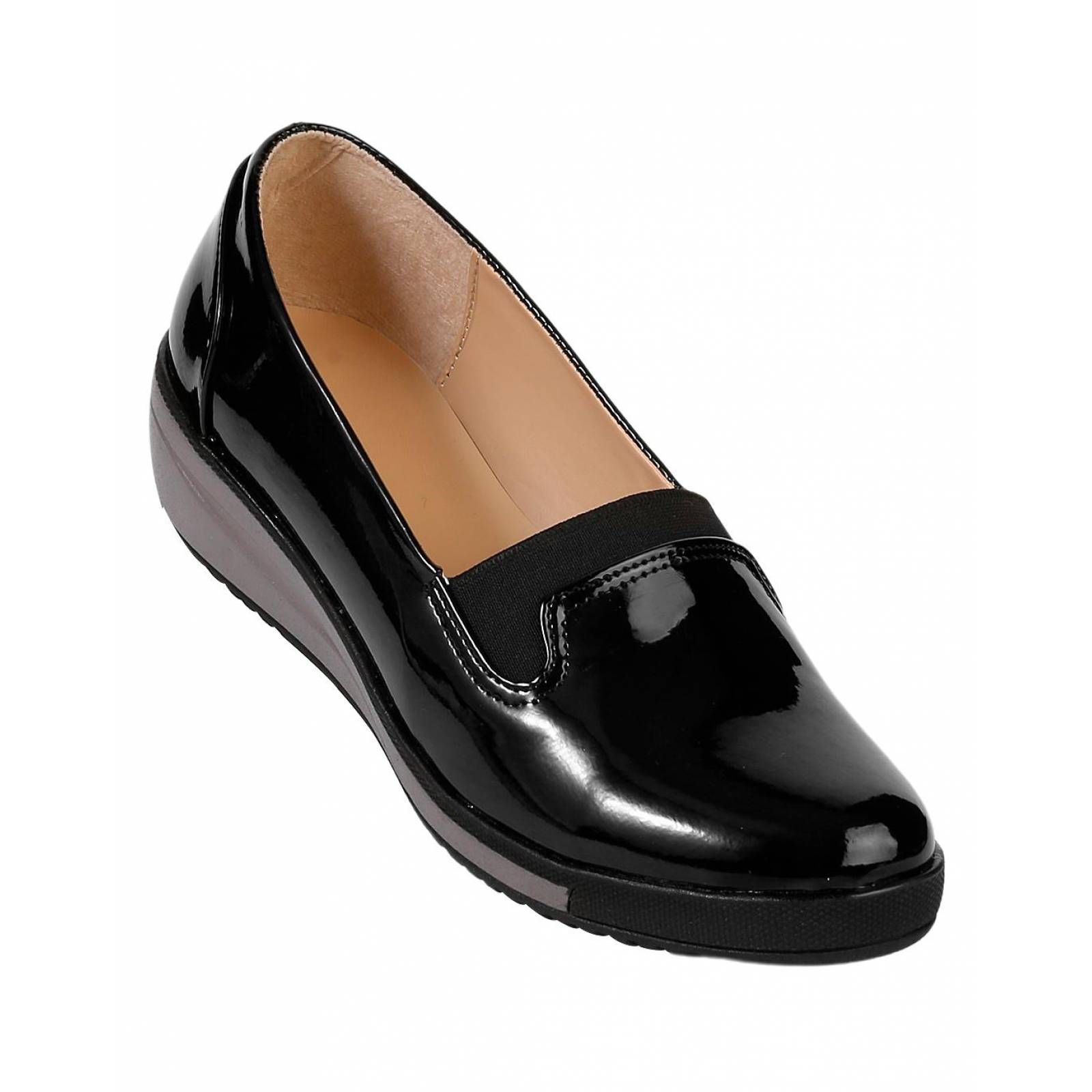 Zapato Casual Mujer Negro Tipo Charol Stfashion 20203703 