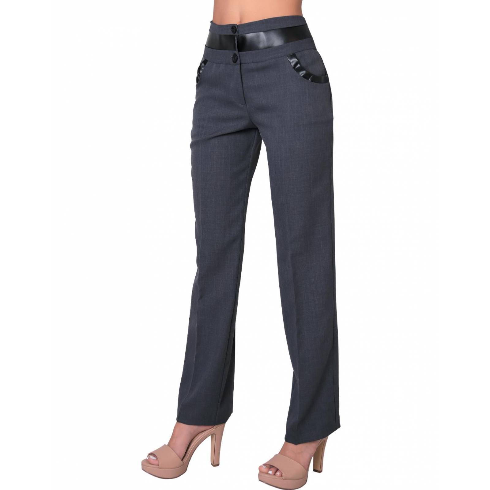 Pantalón Vestir Mujer Gris Stfashion 65704201 