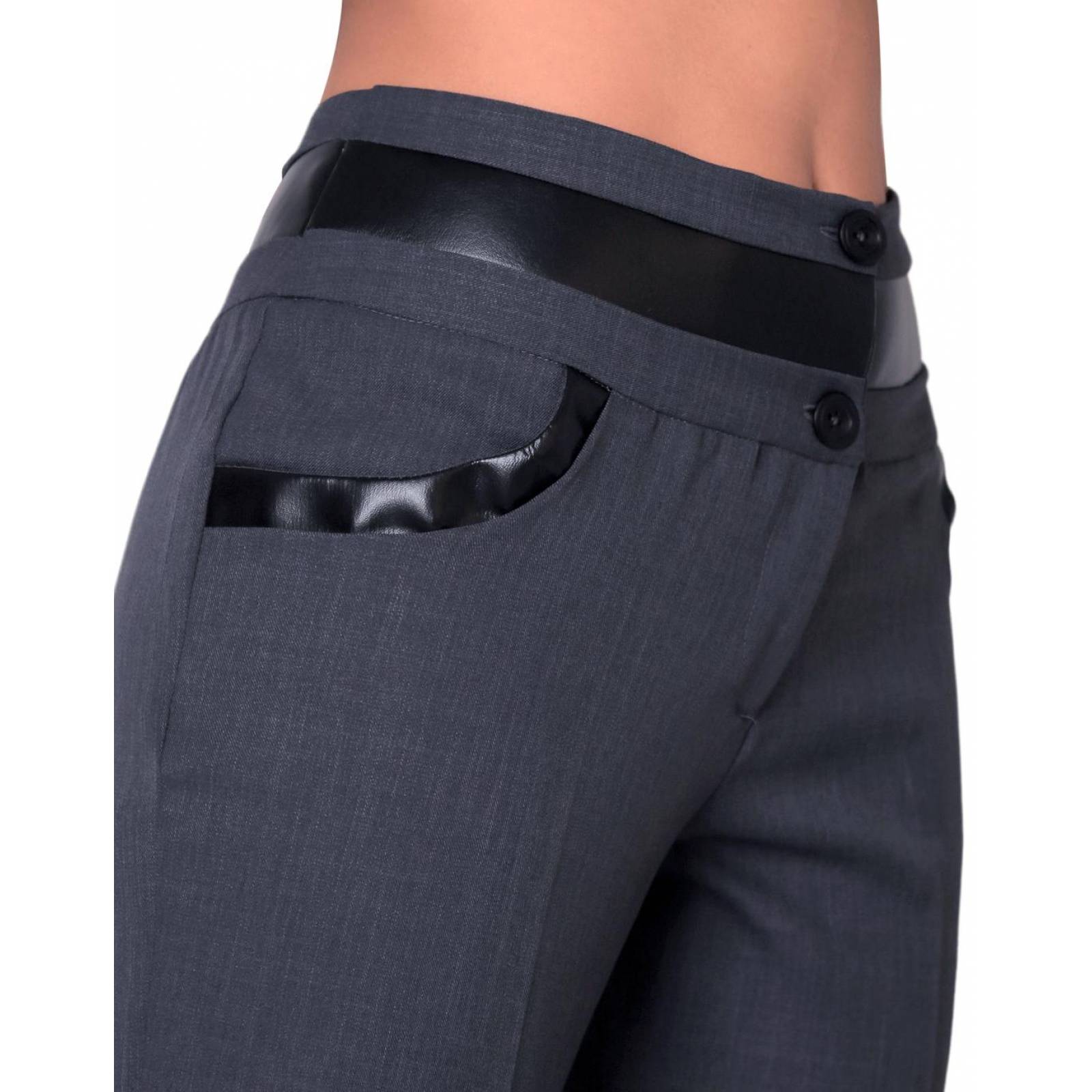 Pantalón Vestir Mujer Gris Stfashion 65704201 