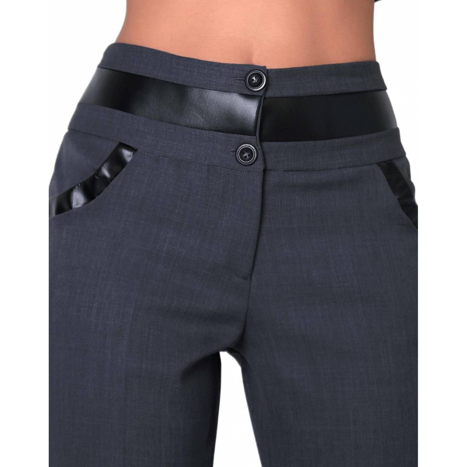 Pantalón Vestir Mujer Gris Stfashion 65704201 