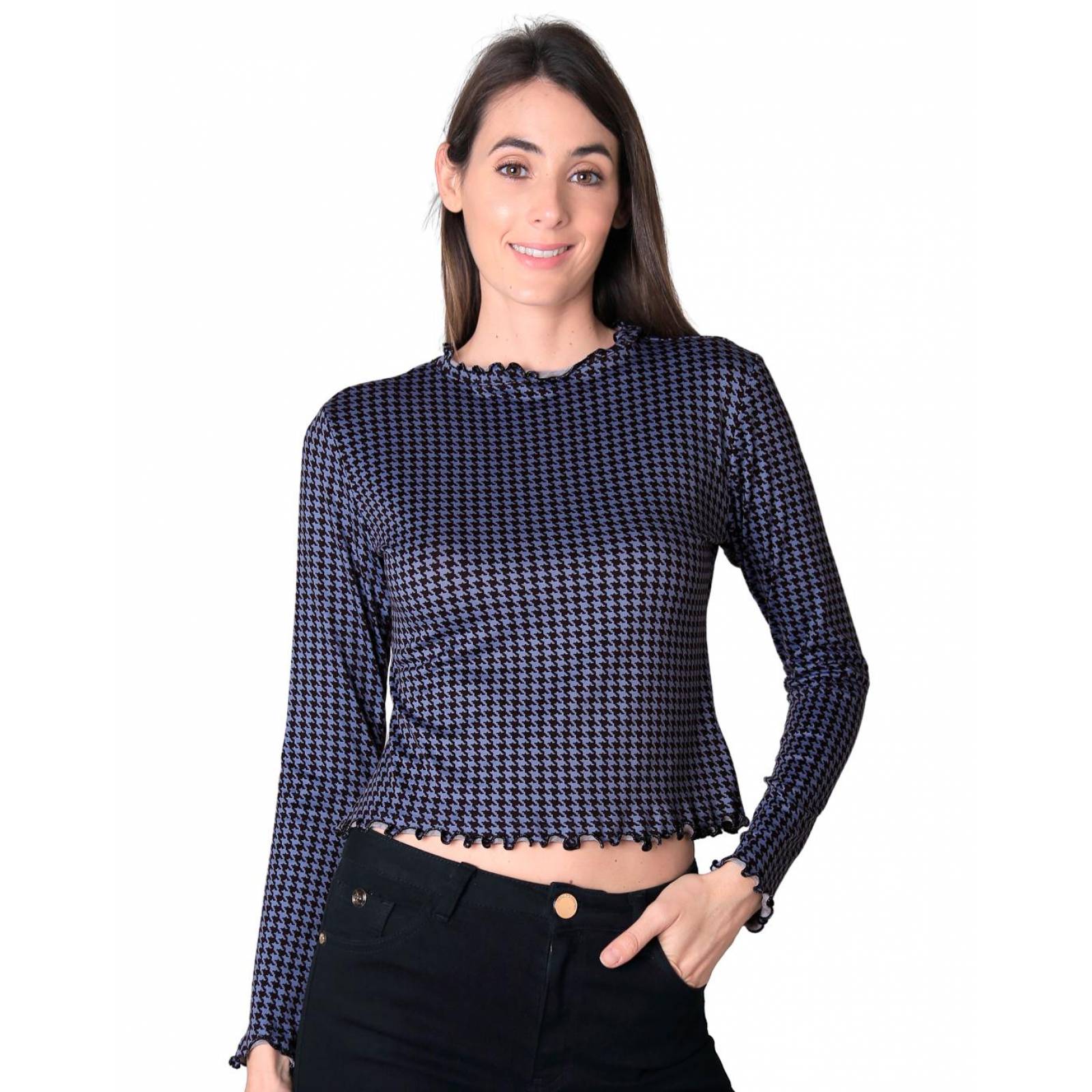 Playera Mujer Moda Camiseta Azul Stfashion 64104416 