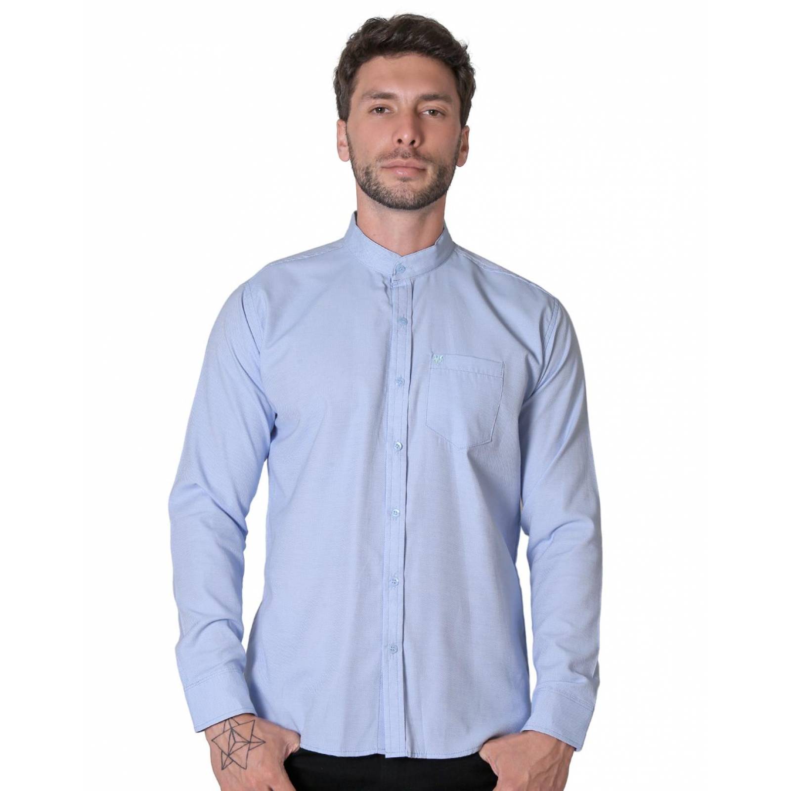 Camisa Casual Slim Hombre Azul Stfashion 50504407