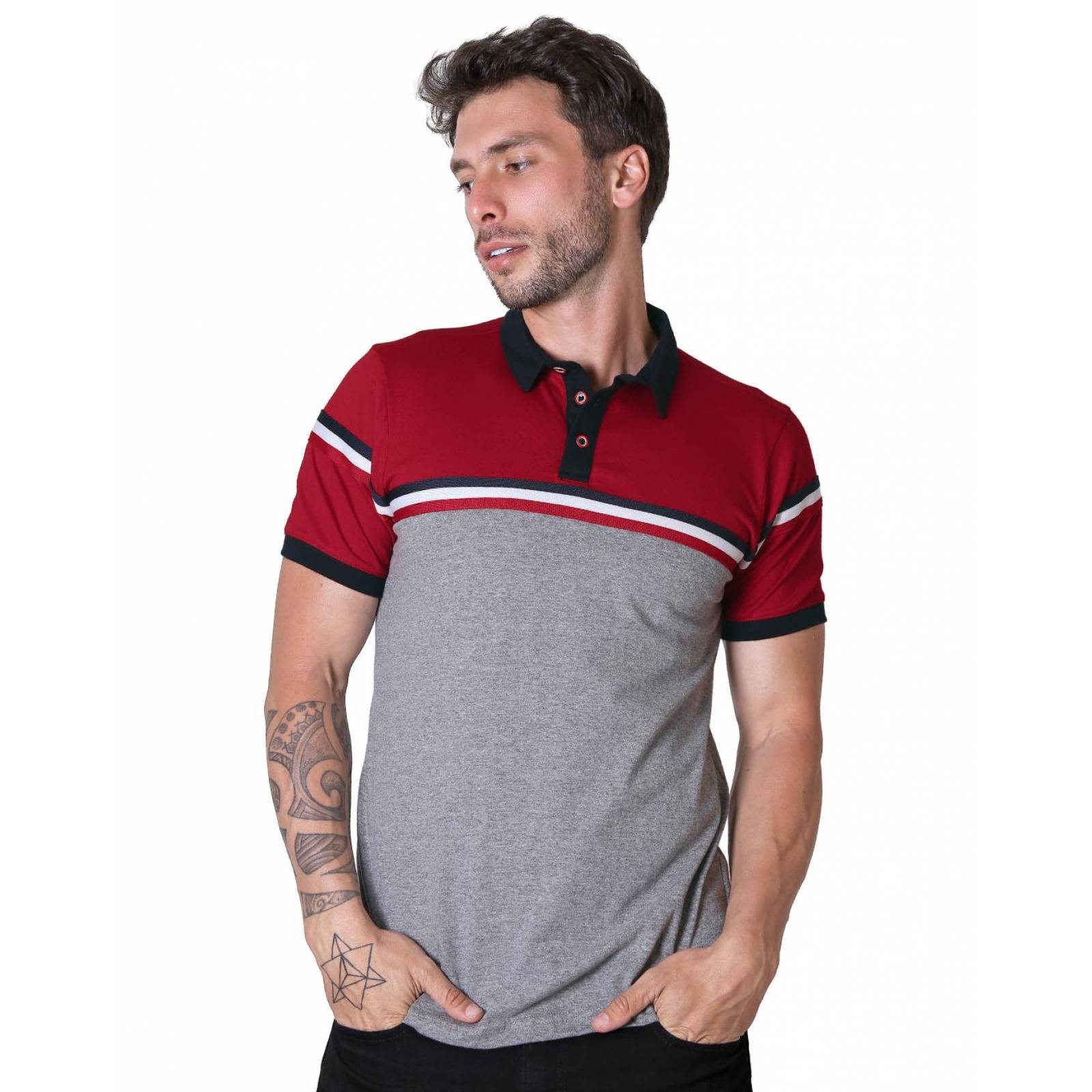 Playera Hombre Moda Polo Rojo Stfashion 71604265 