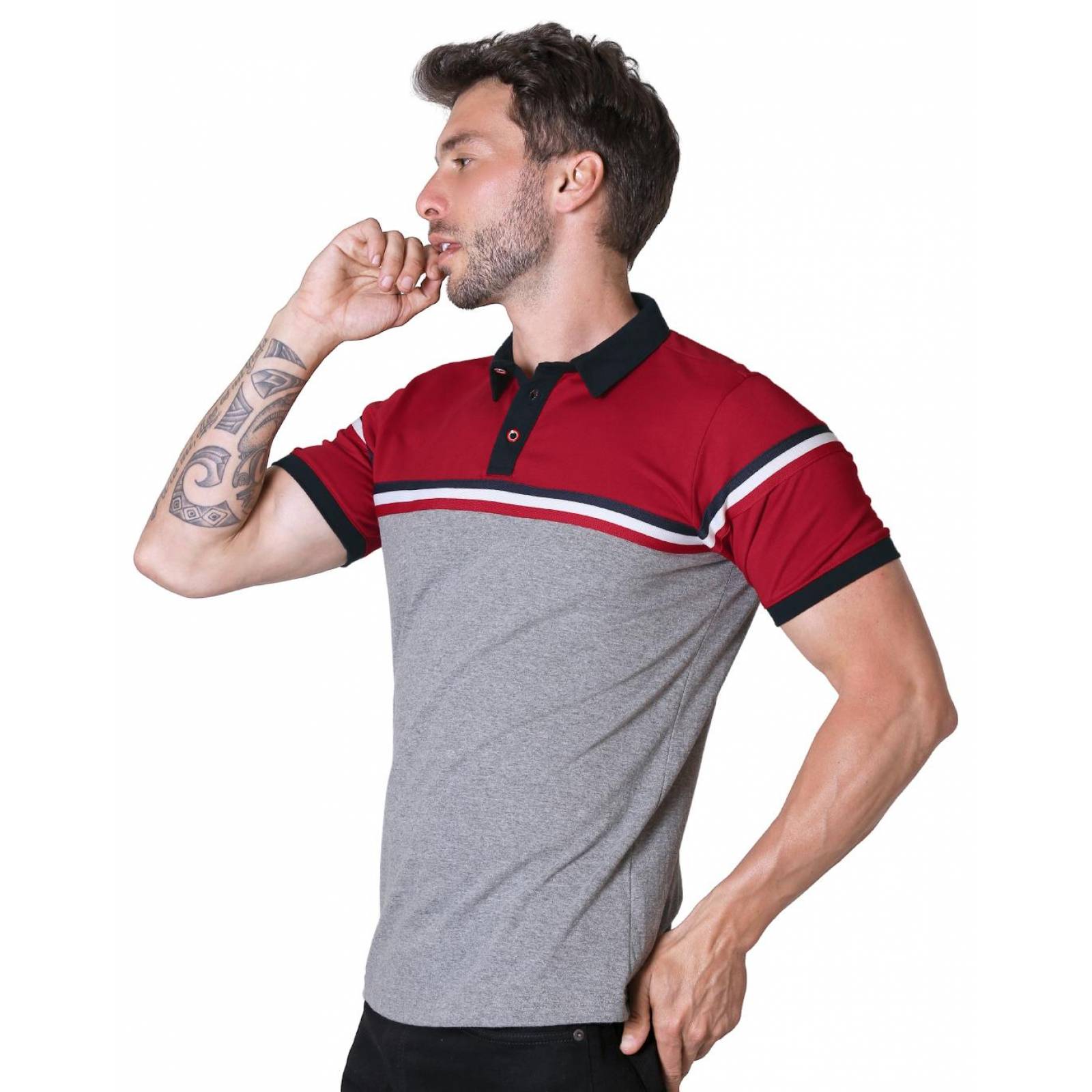 Playera Hombre Moda Polo Rojo Stfashion 71604265 