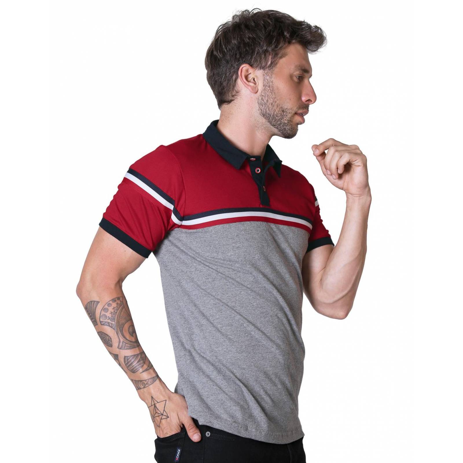 Playera Hombre Moda Polo Rojo Stfashion 71604265 