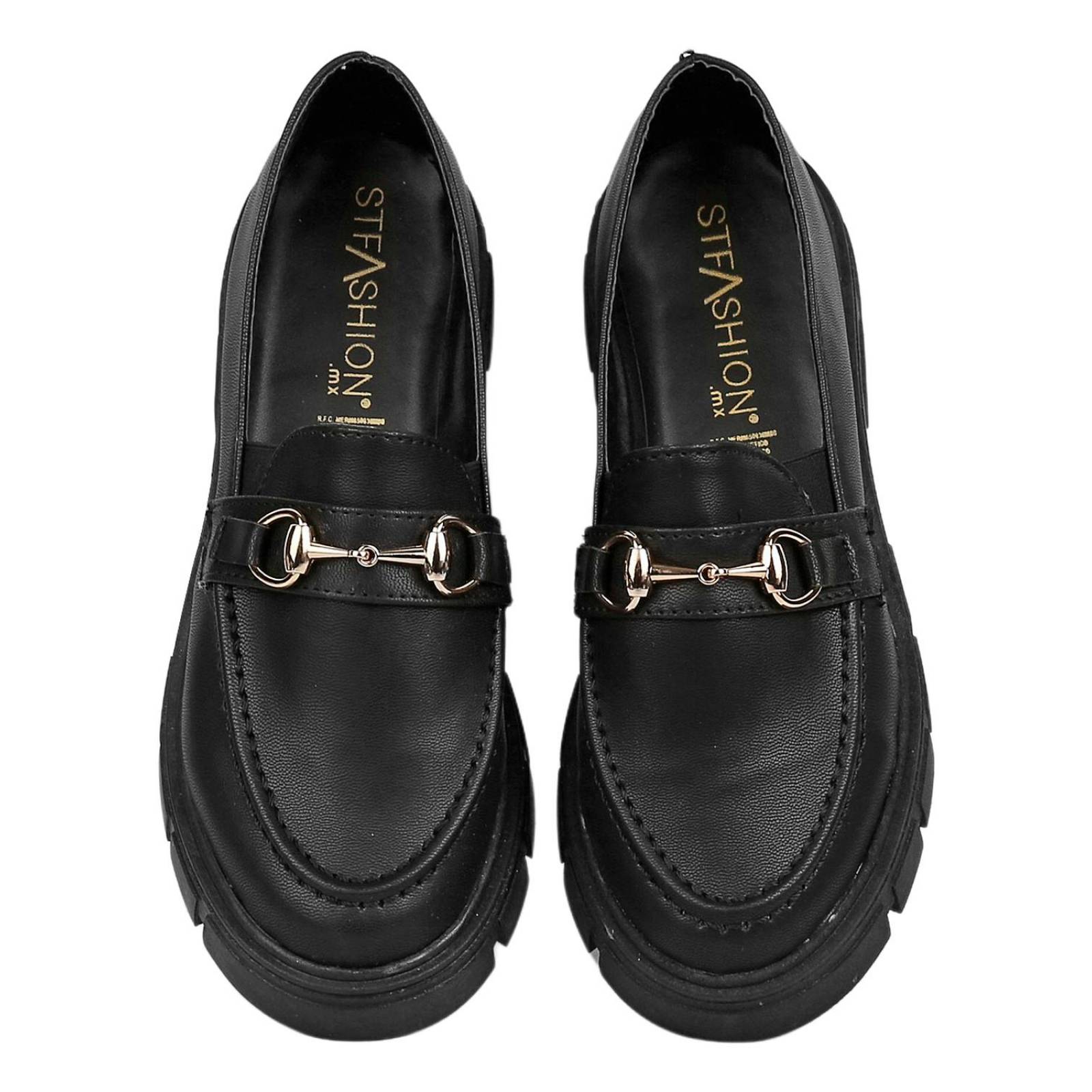 Zapato Moda Mujer Negro Tacto Piel Stfashion 24103712 