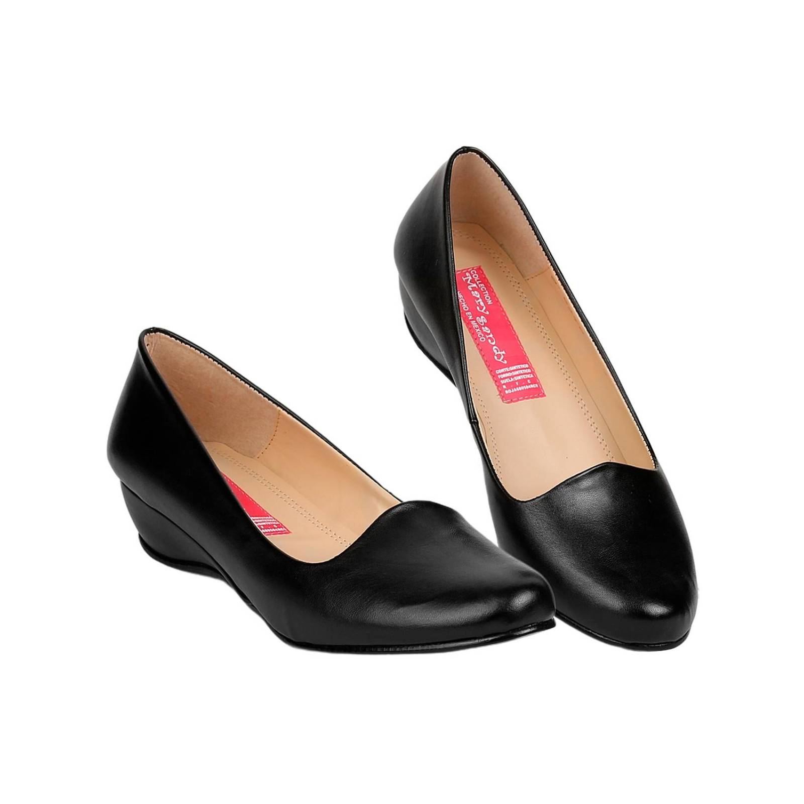 Zapato Casual Cuña Mujer Negro Tacto Piel Stfashion 11203702 