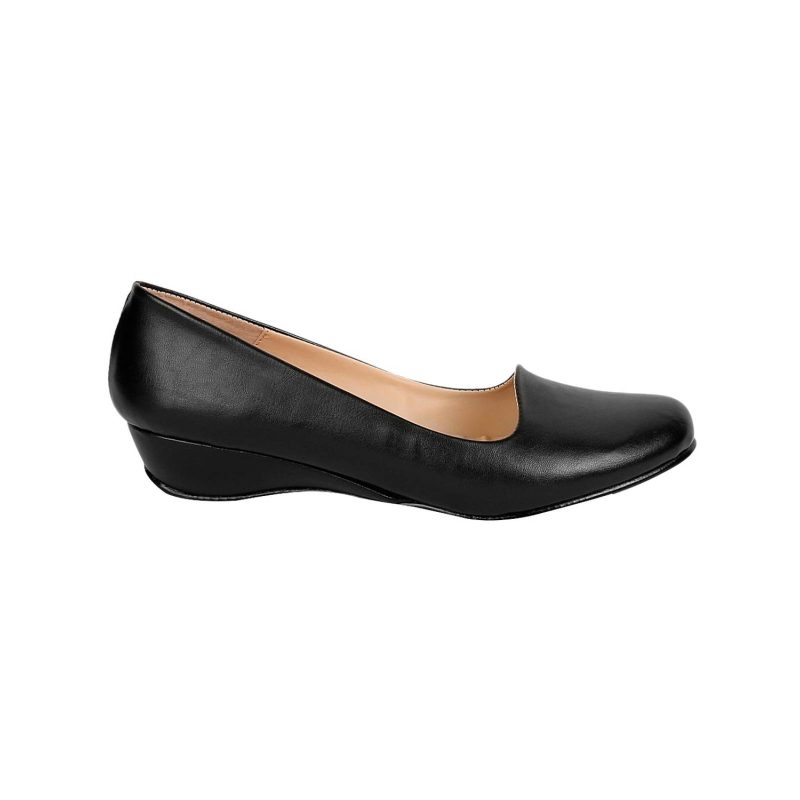 Zapato Casual Cuña Mujer Negro Tacto Piel Stfashion 11203702 