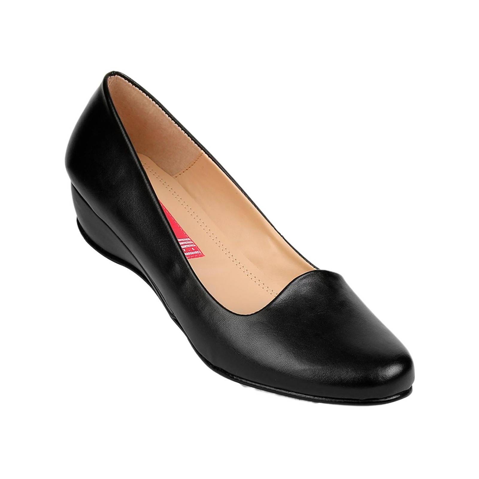 Zapato Casual Cuña Mujer Negro Tacto Piel Stfashion 11203702 