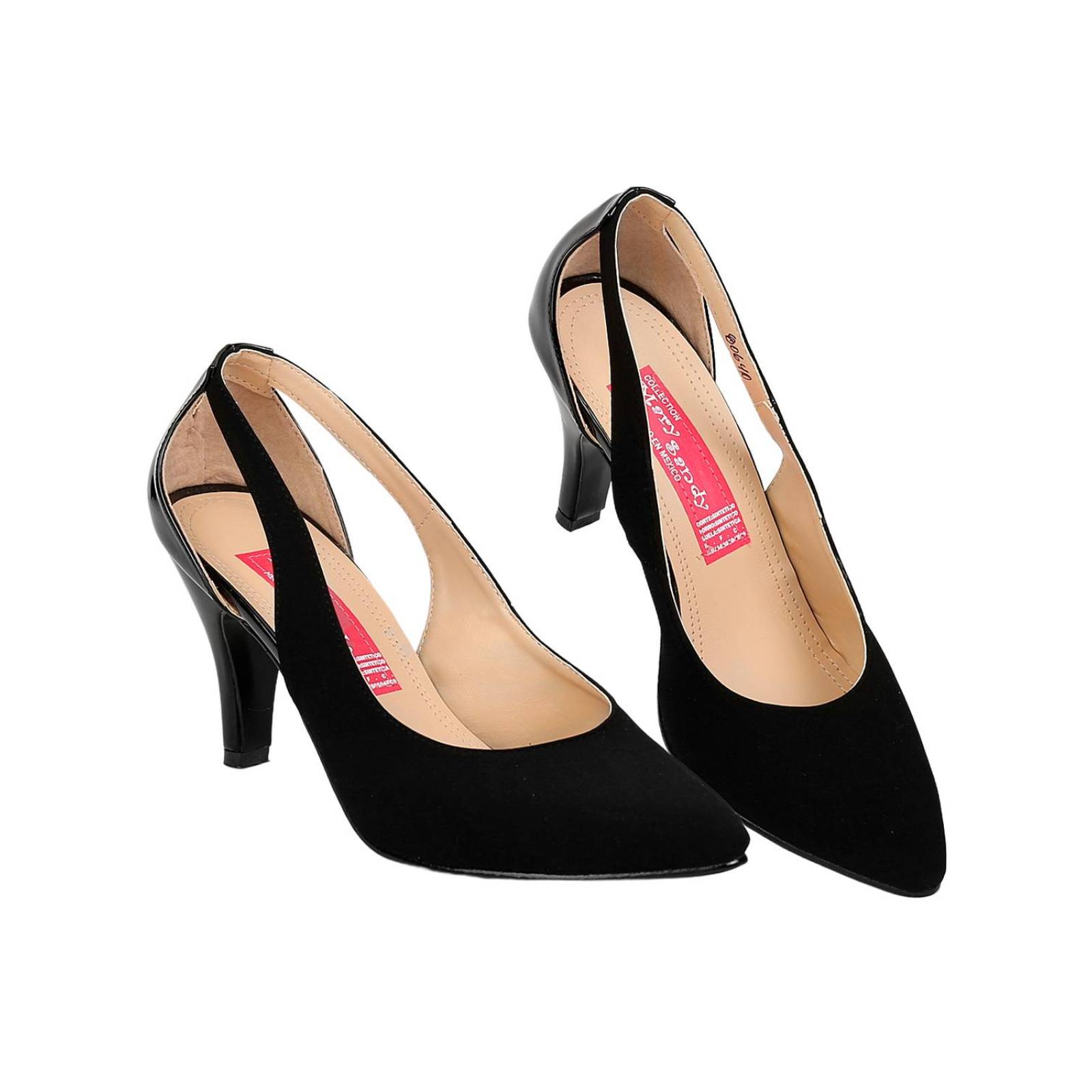 Zapatilla Tacon Mujer Negro Tipo Ante Stfashion 11203706 