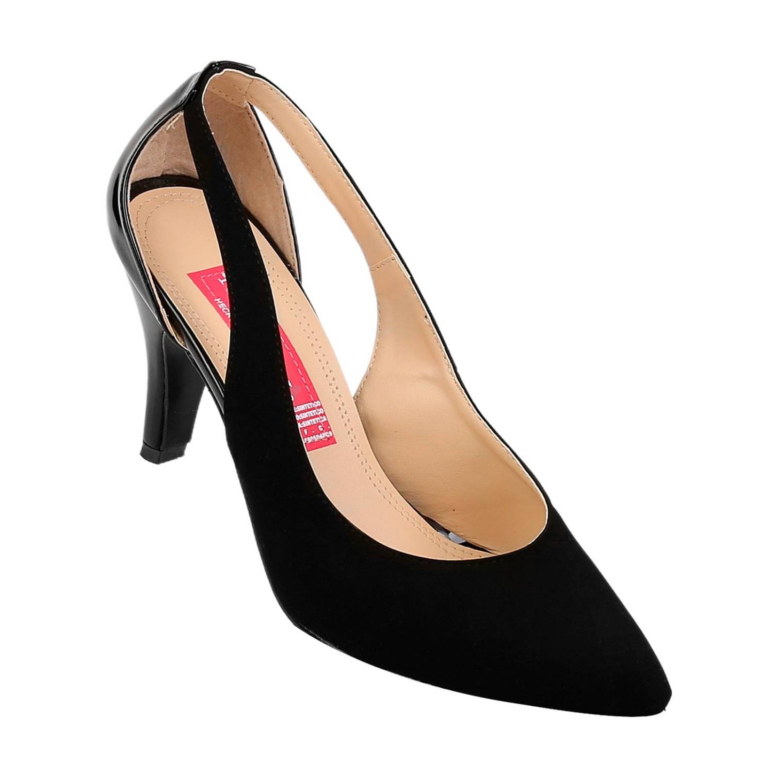 Zapatilla Tacon Mujer Negro Tipo Ante Stfashion 11203706 