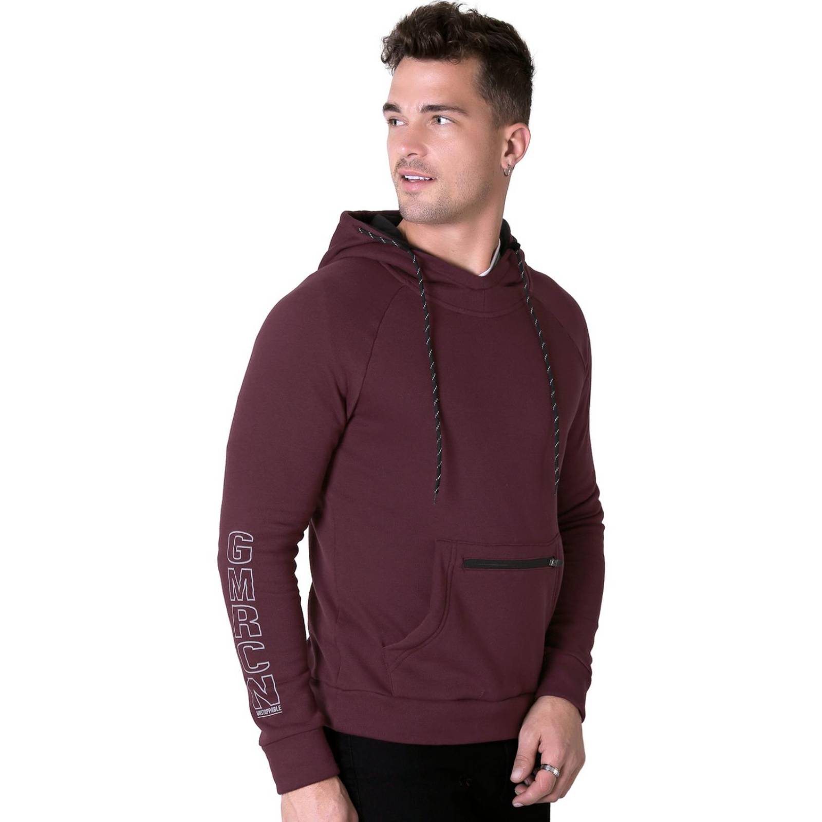 Sudadera Moda Con Capucha Hombre Vino Stfashion 71604414 