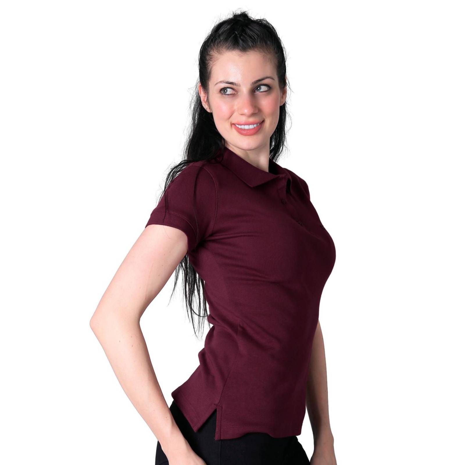 Playera Mujer Básico Polo Vino Stfashion 52603900 