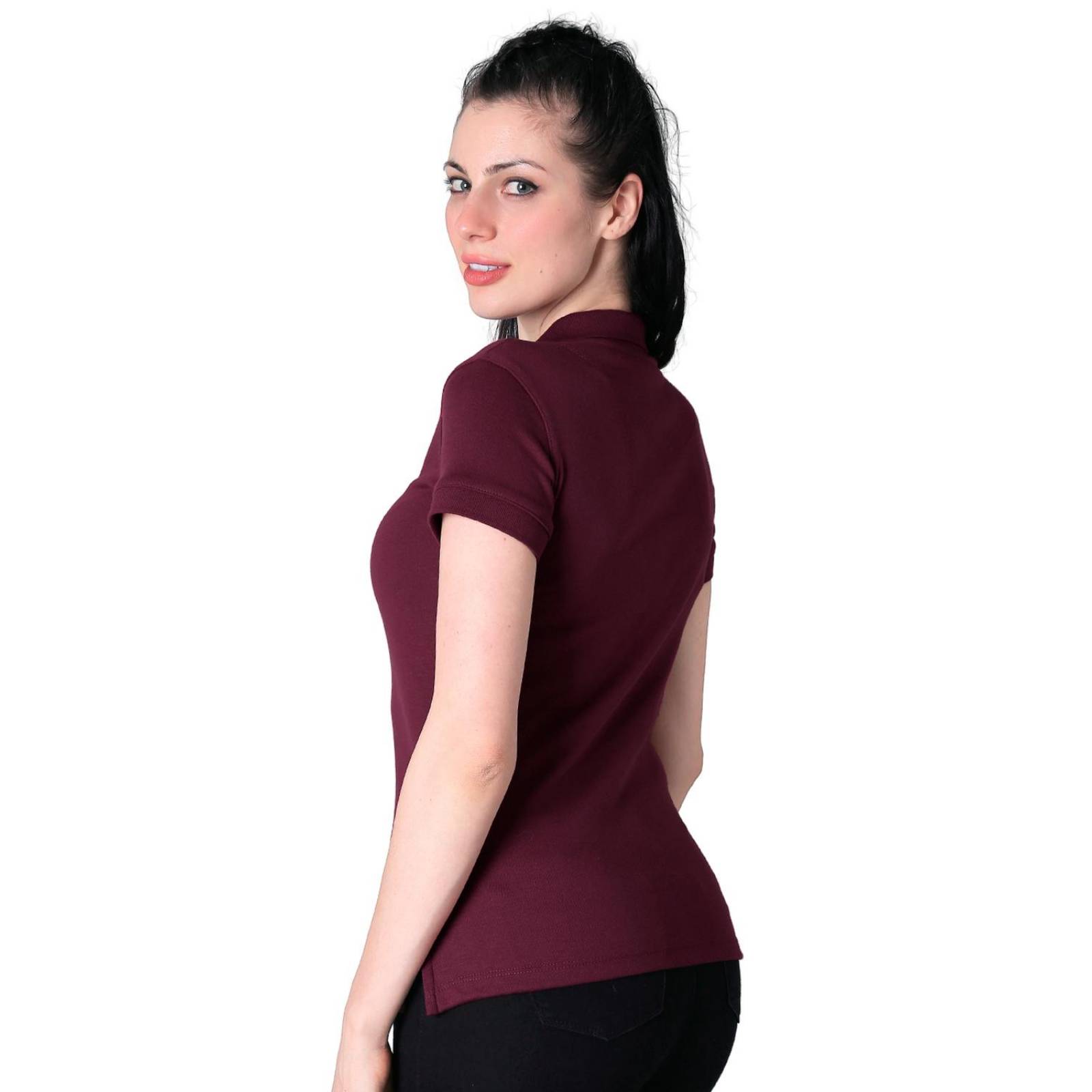 Playera Mujer Básico Polo Vino Stfashion 52603900 