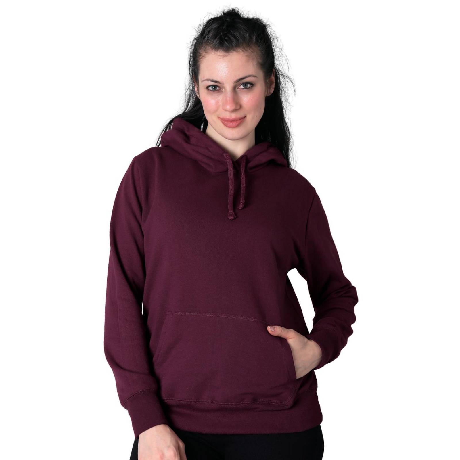 Sudadera Mujer Básico Con Capucha Vino Optima 56504053 