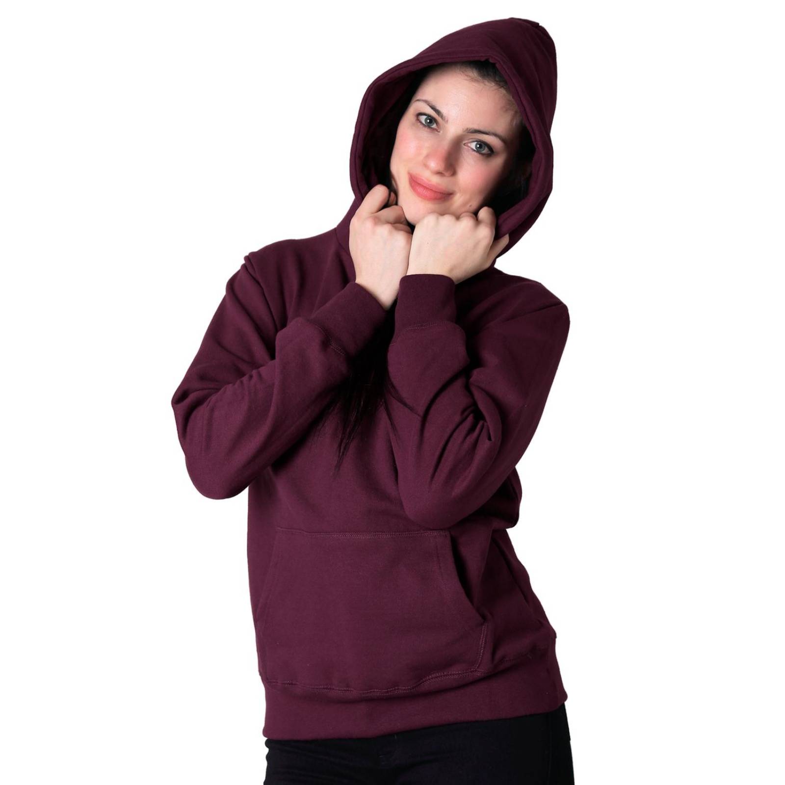 Sudadera Mujer Básico Con Capucha Vino Optima 56504053 