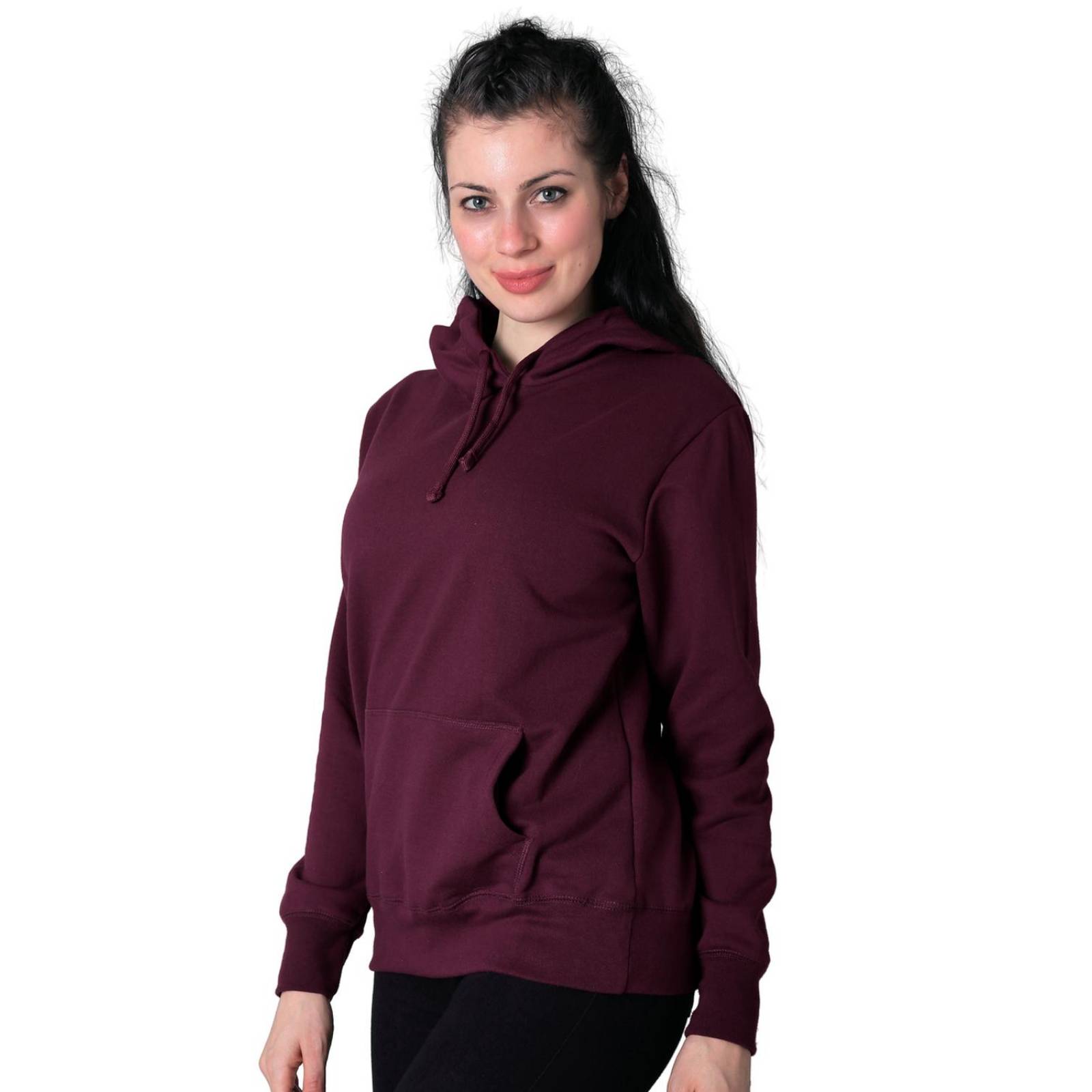 Sudadera Mujer Básico Con Capucha Vino Optima 56504053 