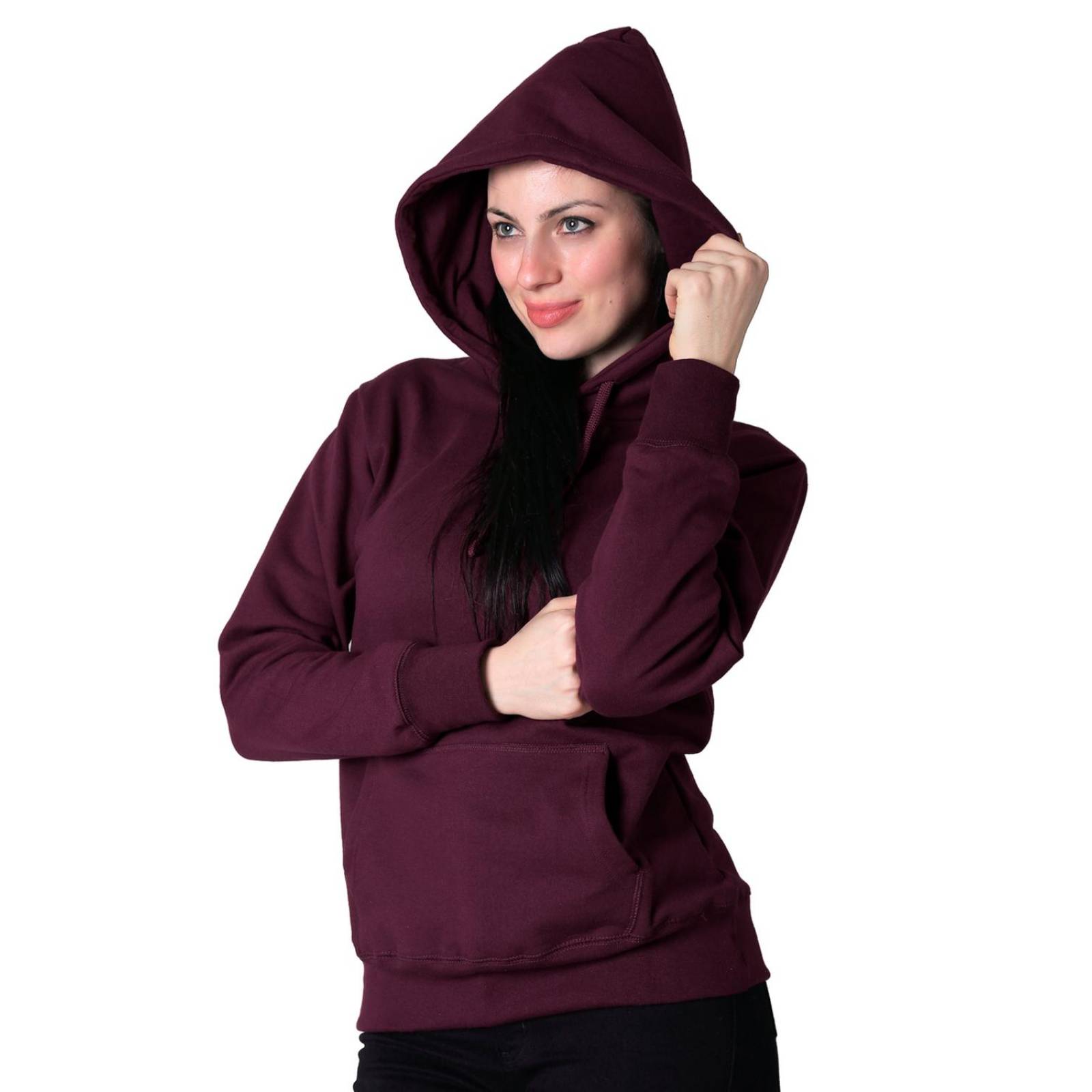 Sudadera Mujer Básico Con Capucha Vino Optima 56504053 