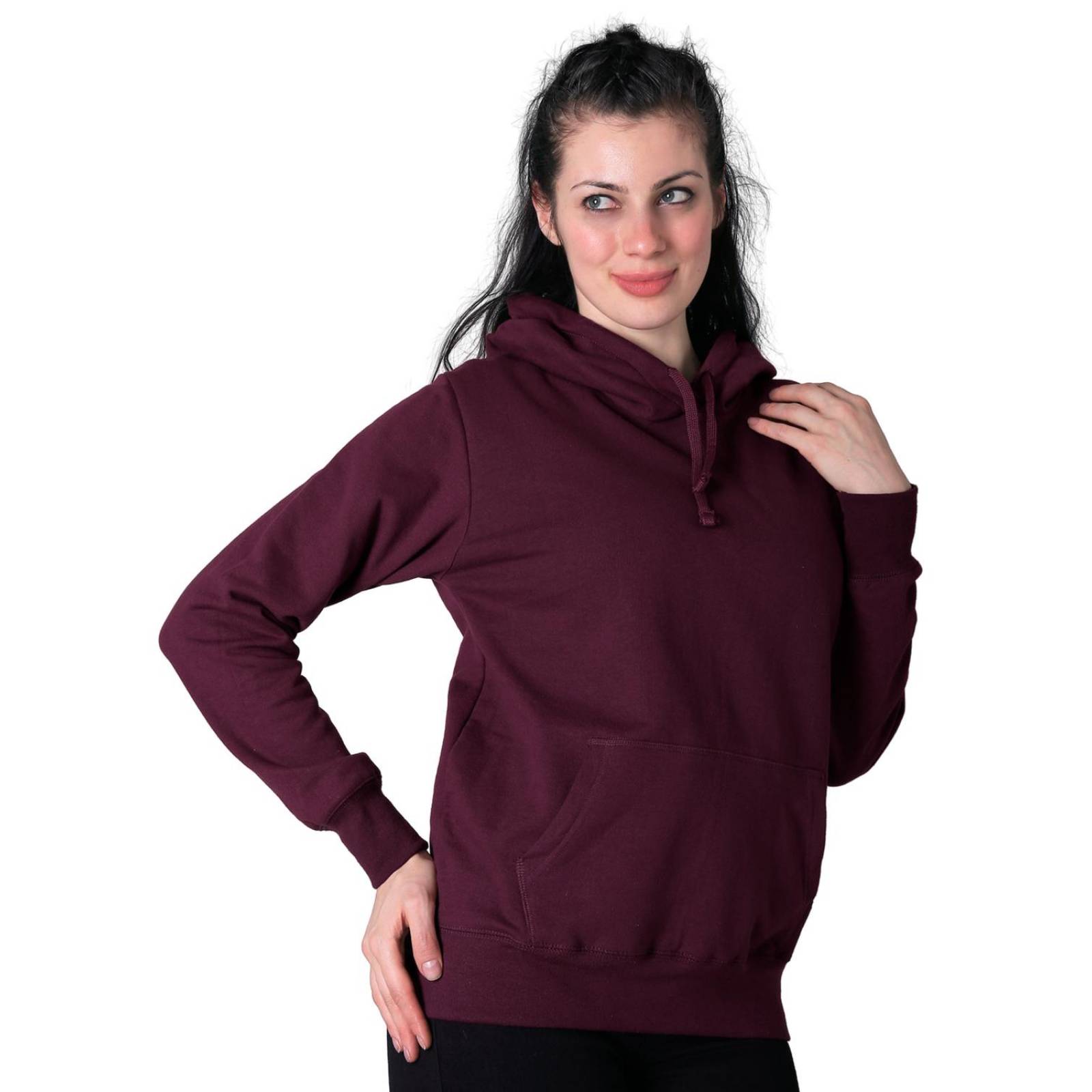 Sudadera Mujer Básico Con Capucha Vino Optima 56504053 