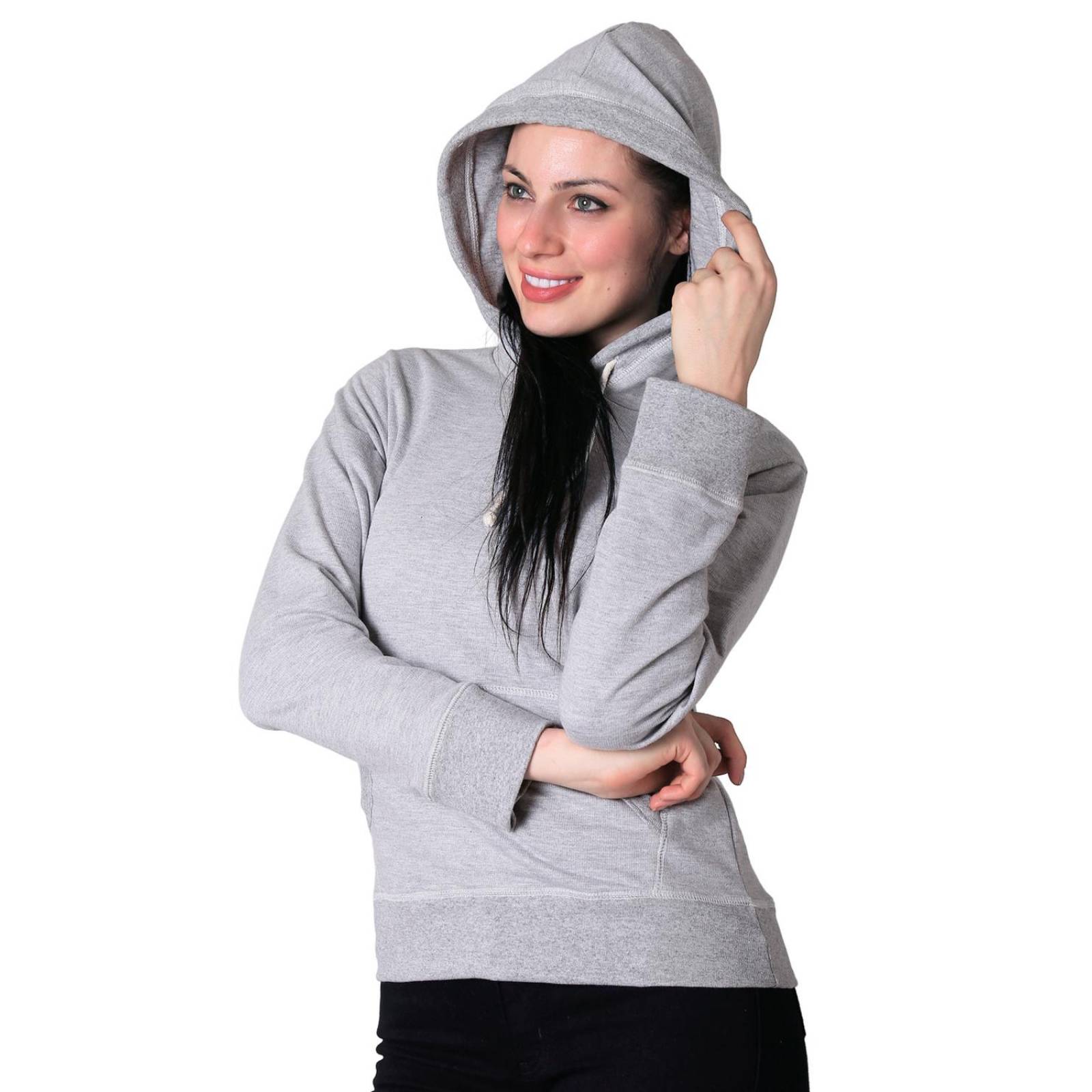 Sudadera Mujer Básico Con Capucha Gris Optima 56504039 