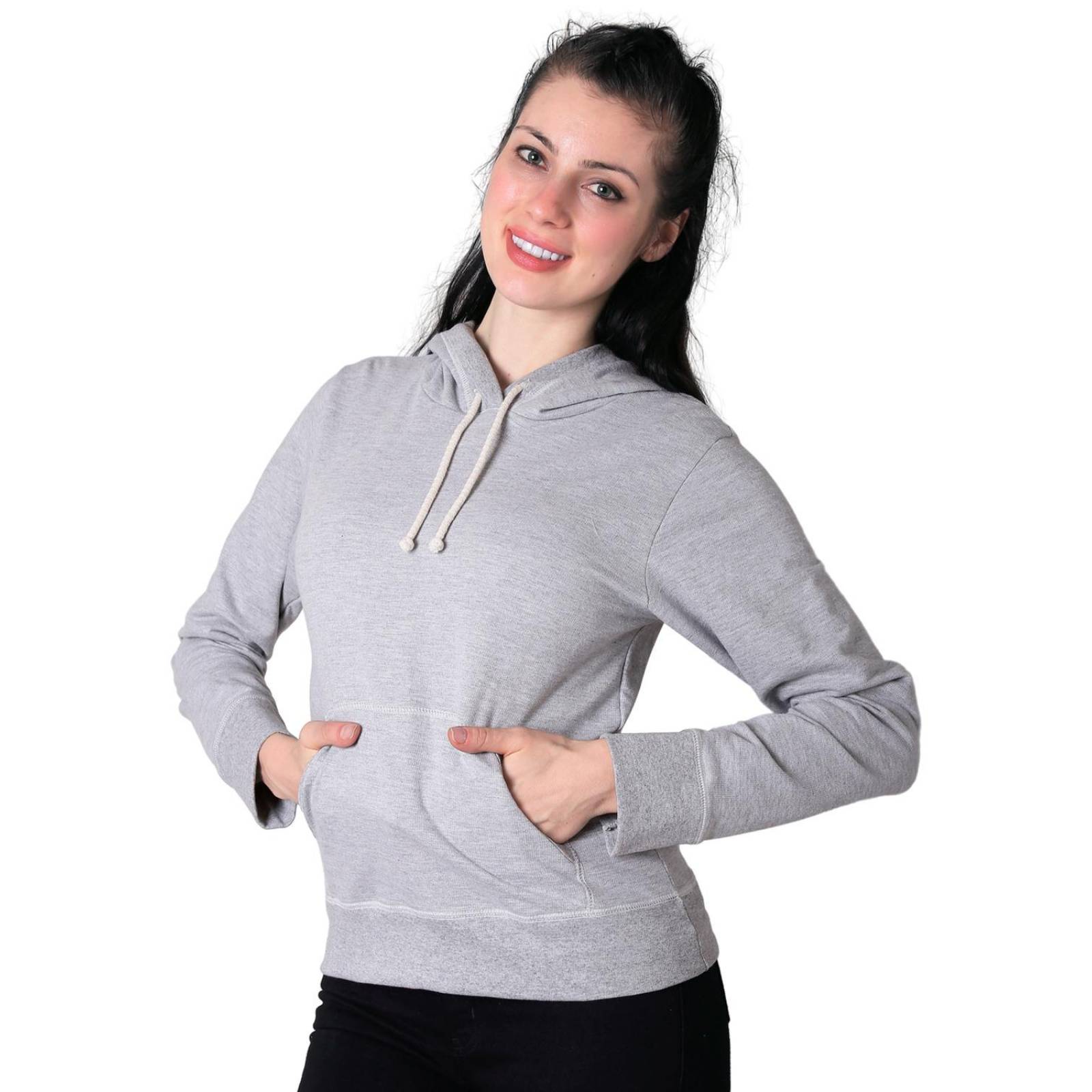 Sudadera Mujer Básico Con Capucha Gris Optima 56504039 