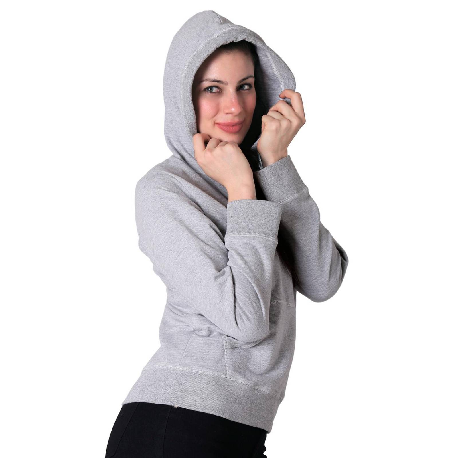 Sudadera Mujer Básico Con Capucha Gris Optima 56504039 