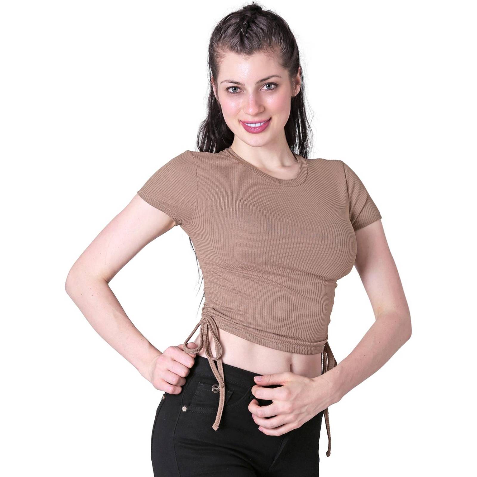 Playera Mujer Básico Camiseta Café Stfashion 61904233 