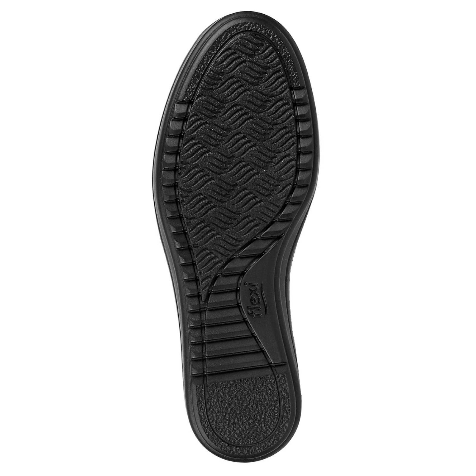 Zapato Casual Piso Mujer Negro Charol De Piel Flexi 02503805 
