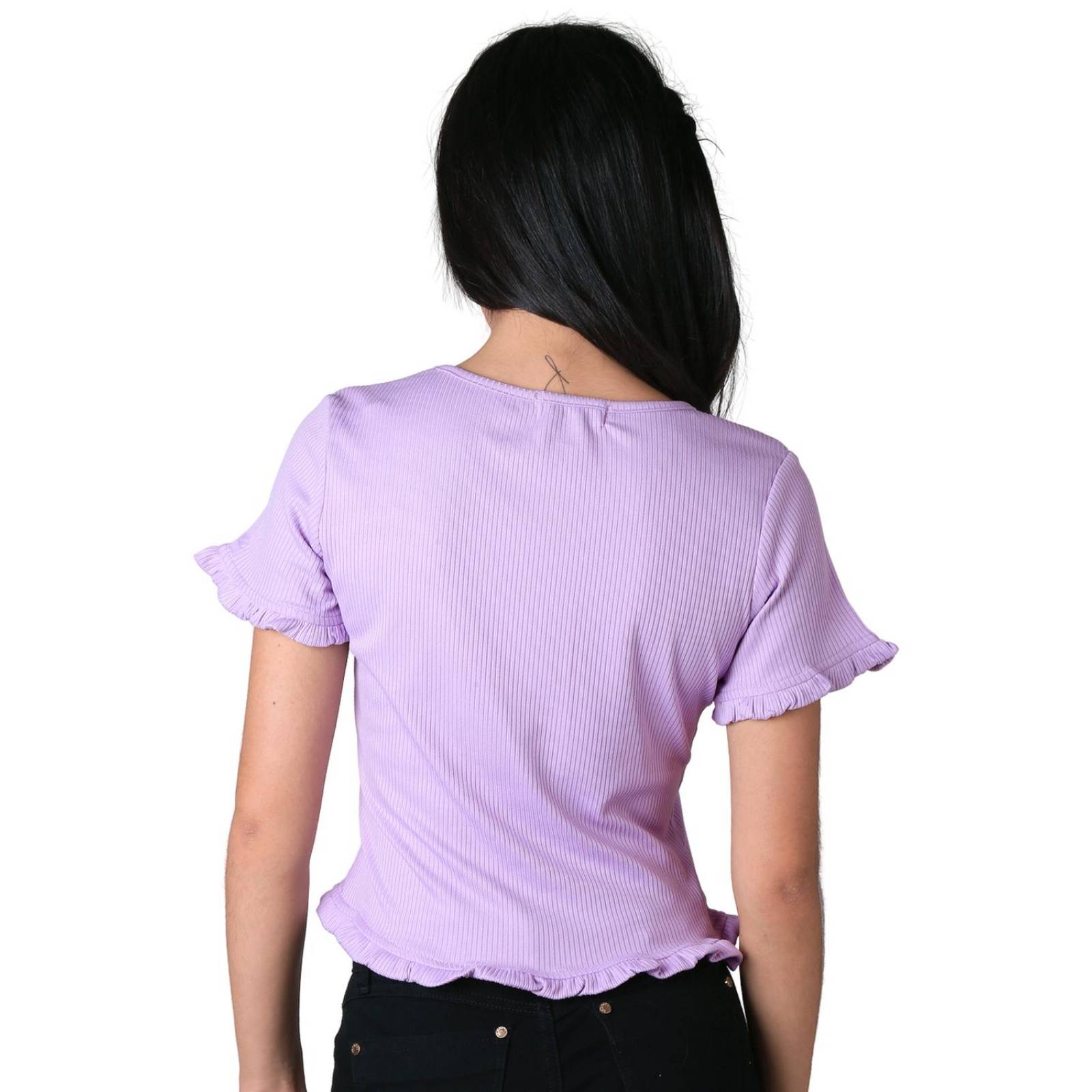 Playera Mujer Moda Camiseta Lila Stfashion 72604634 .