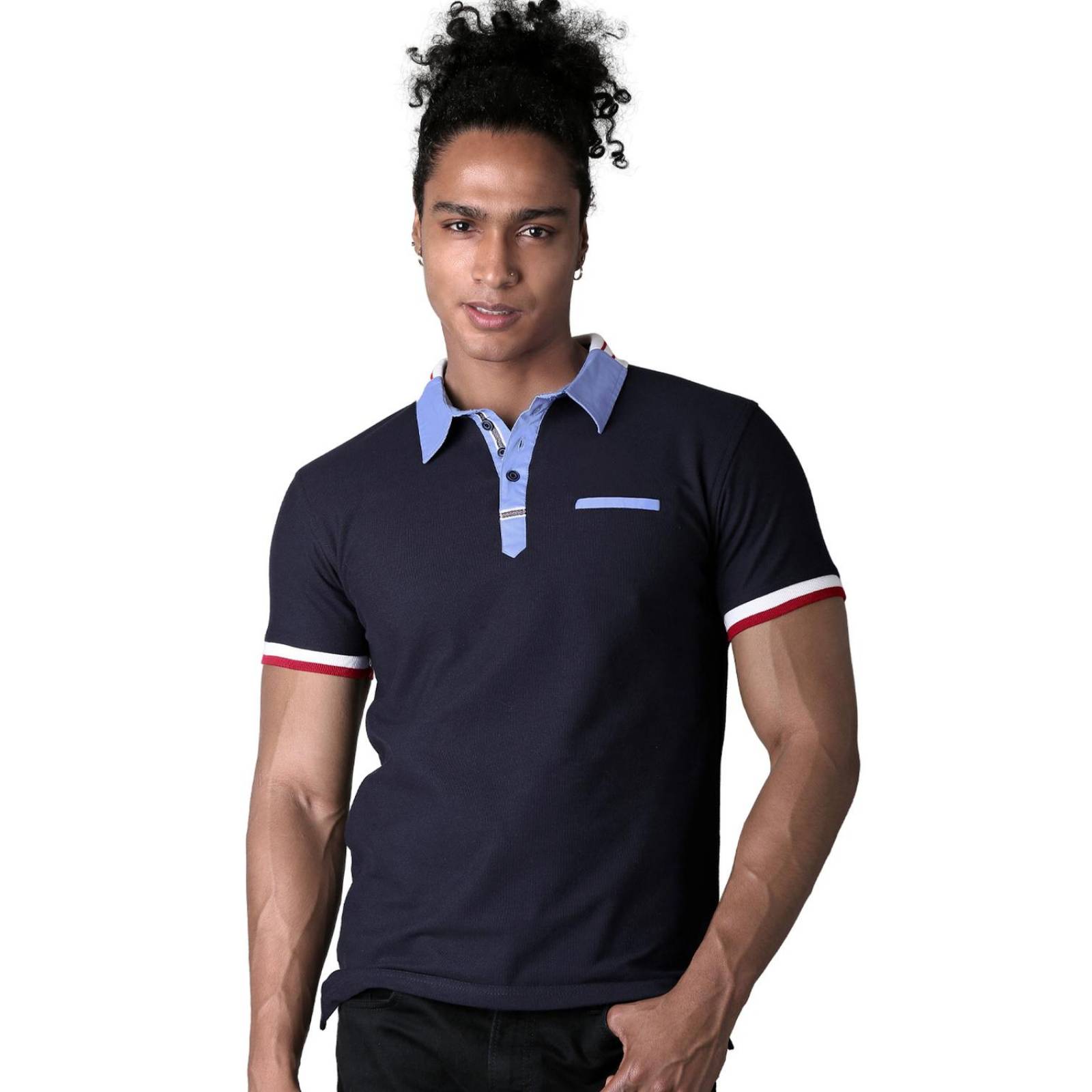 Playera Moda Polo Hombre Azul Stfashion 52604609