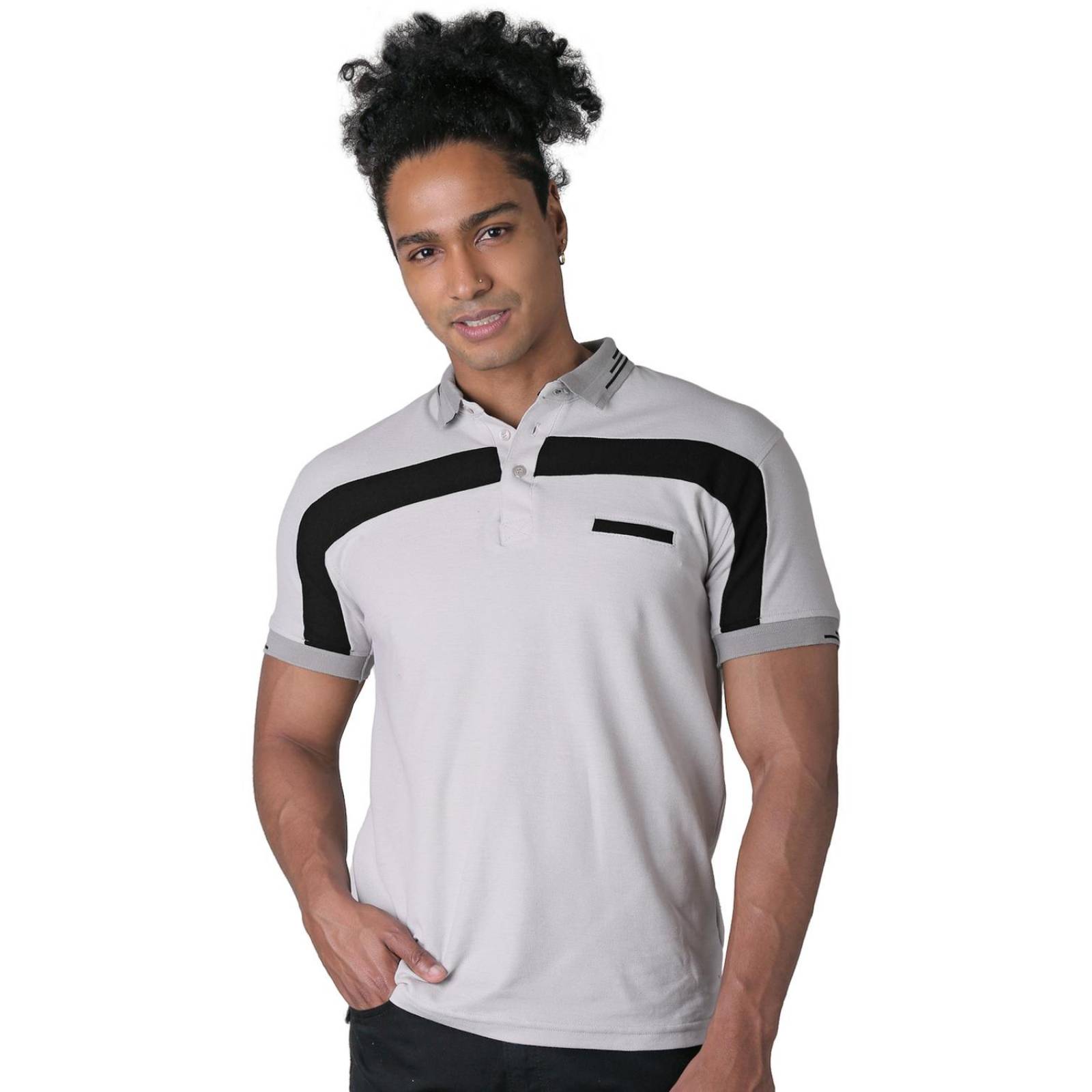 Playera Moda Polo Hombre Gris Stfashion 52604608 