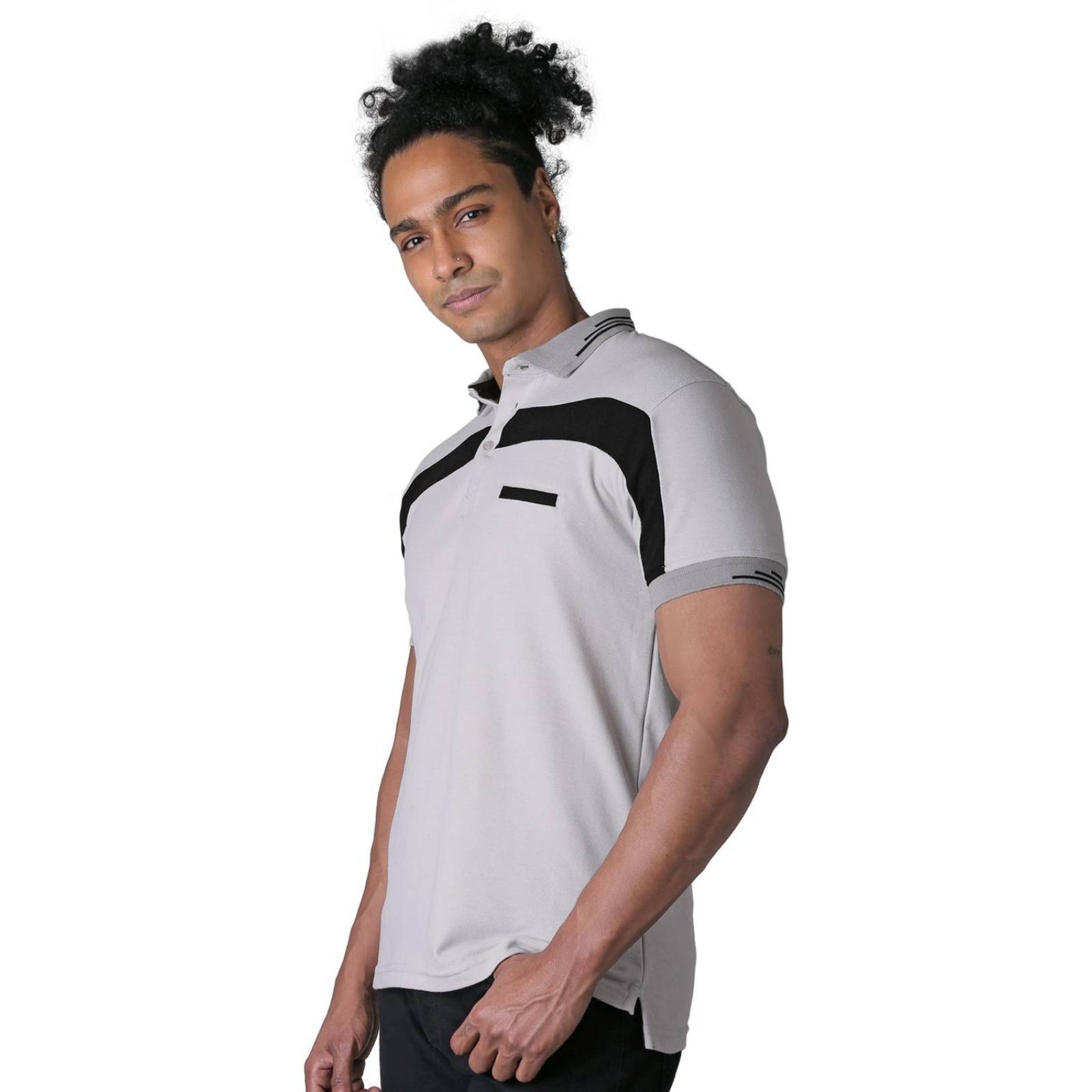 Playera Moda Polo Hombre Gris Stfashion 52604608 