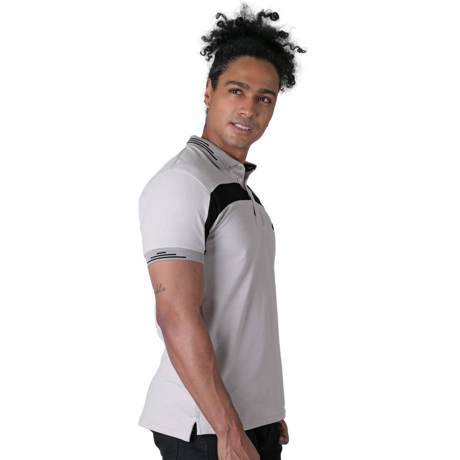 Playera Moda Polo Hombre Gris Stfashion 52604608 