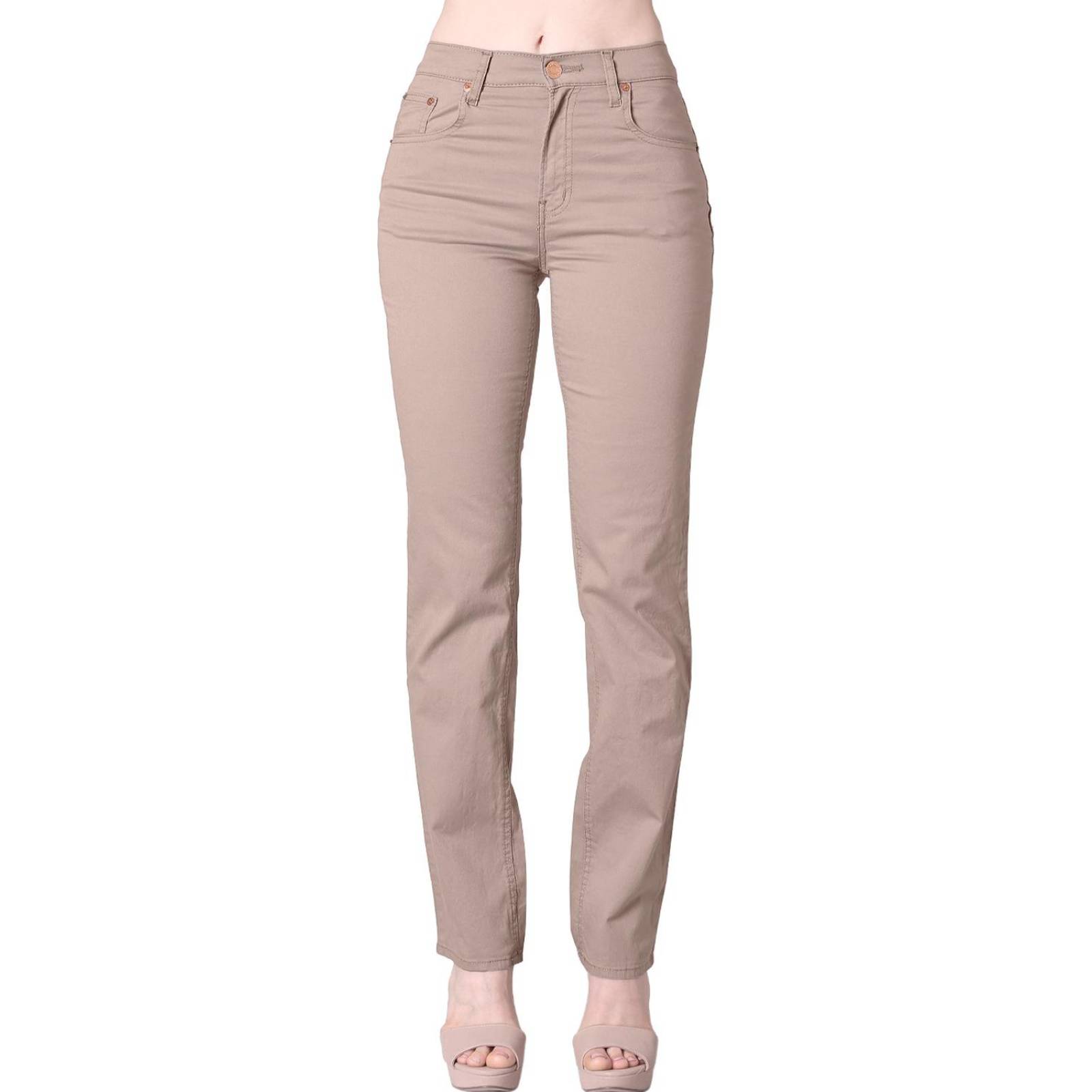 Pantalón Casual Mujer Oggi Khaki 59102049 Gabardina Stretch Beige 13