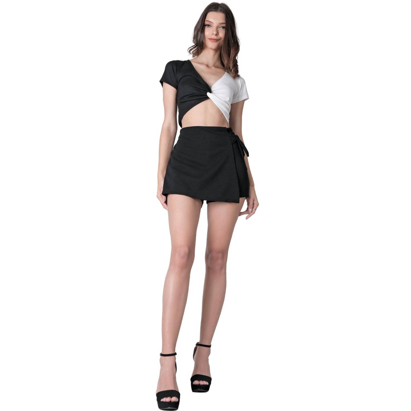 Falda-Short Mujer Negro Stfashion 72604641 .