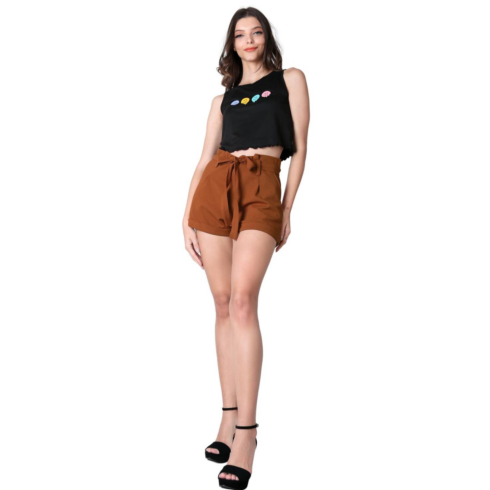 Short Mujer Casual Recto Café Stfashion 79304603