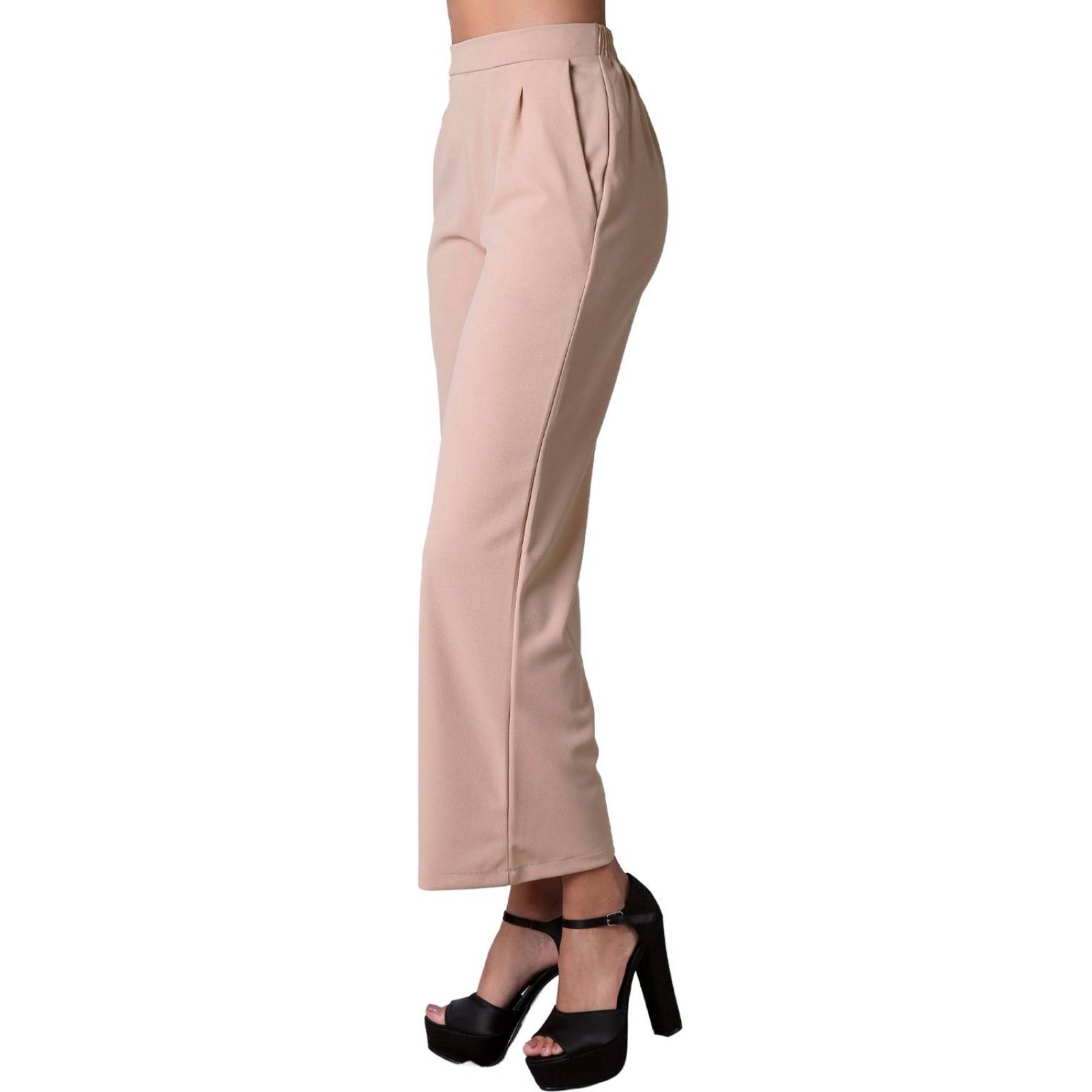 Pantalón Mujer Moda Recto Beige Stfashion 52404629 