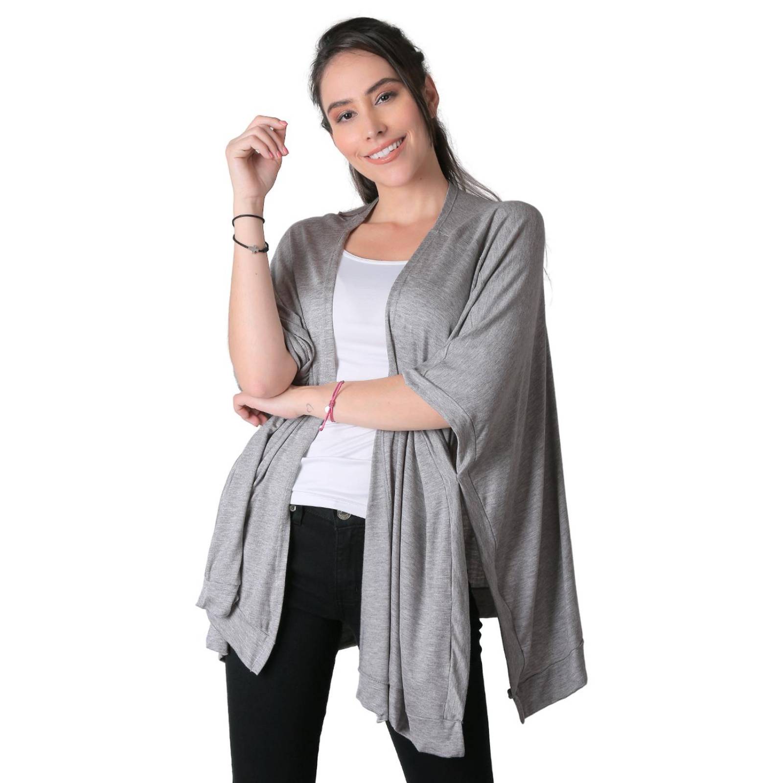 Saco Casual Cardigan Mujer Gris Stfashion 50004637