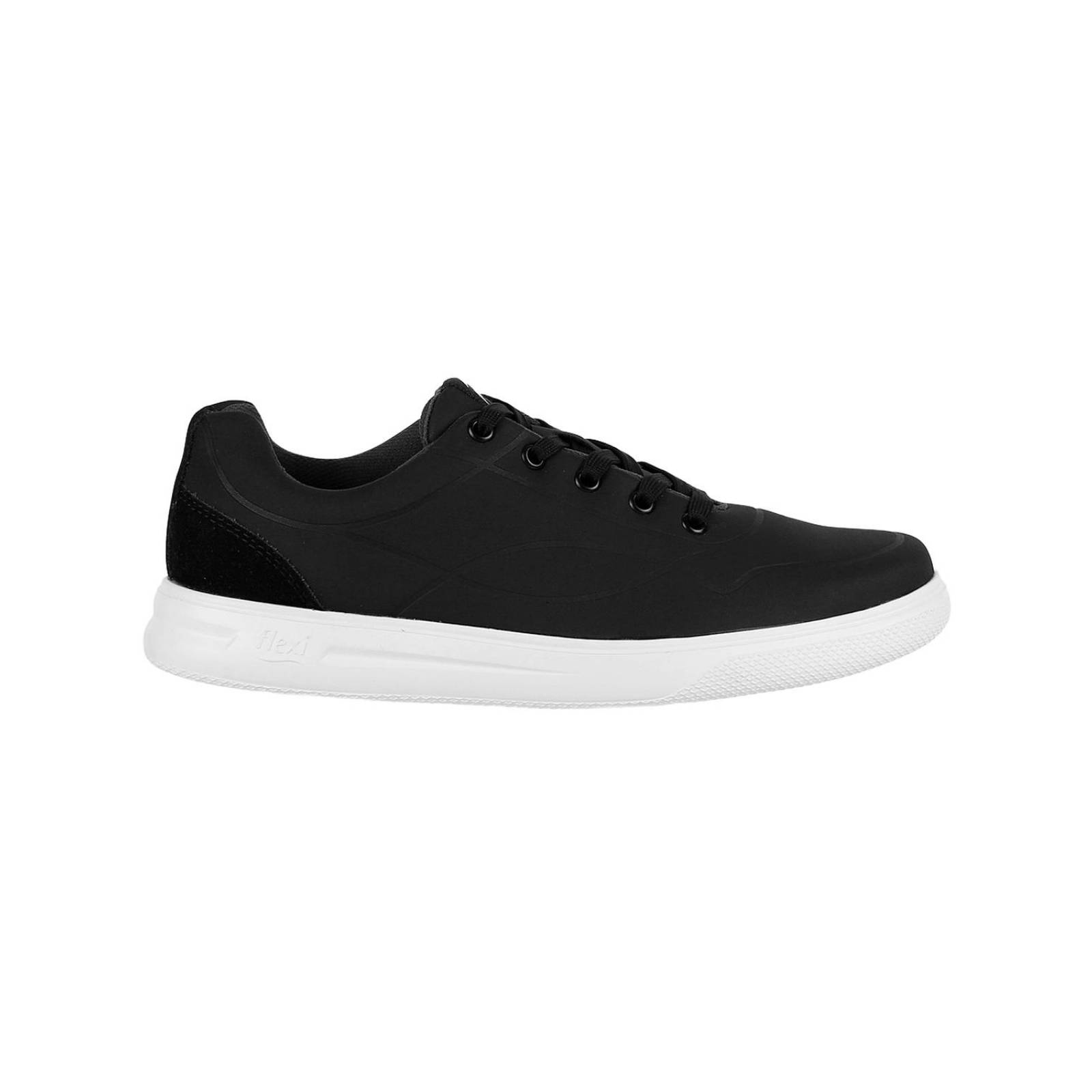 Tenis Casual Hombre Negro Textil Flexi 02503856 