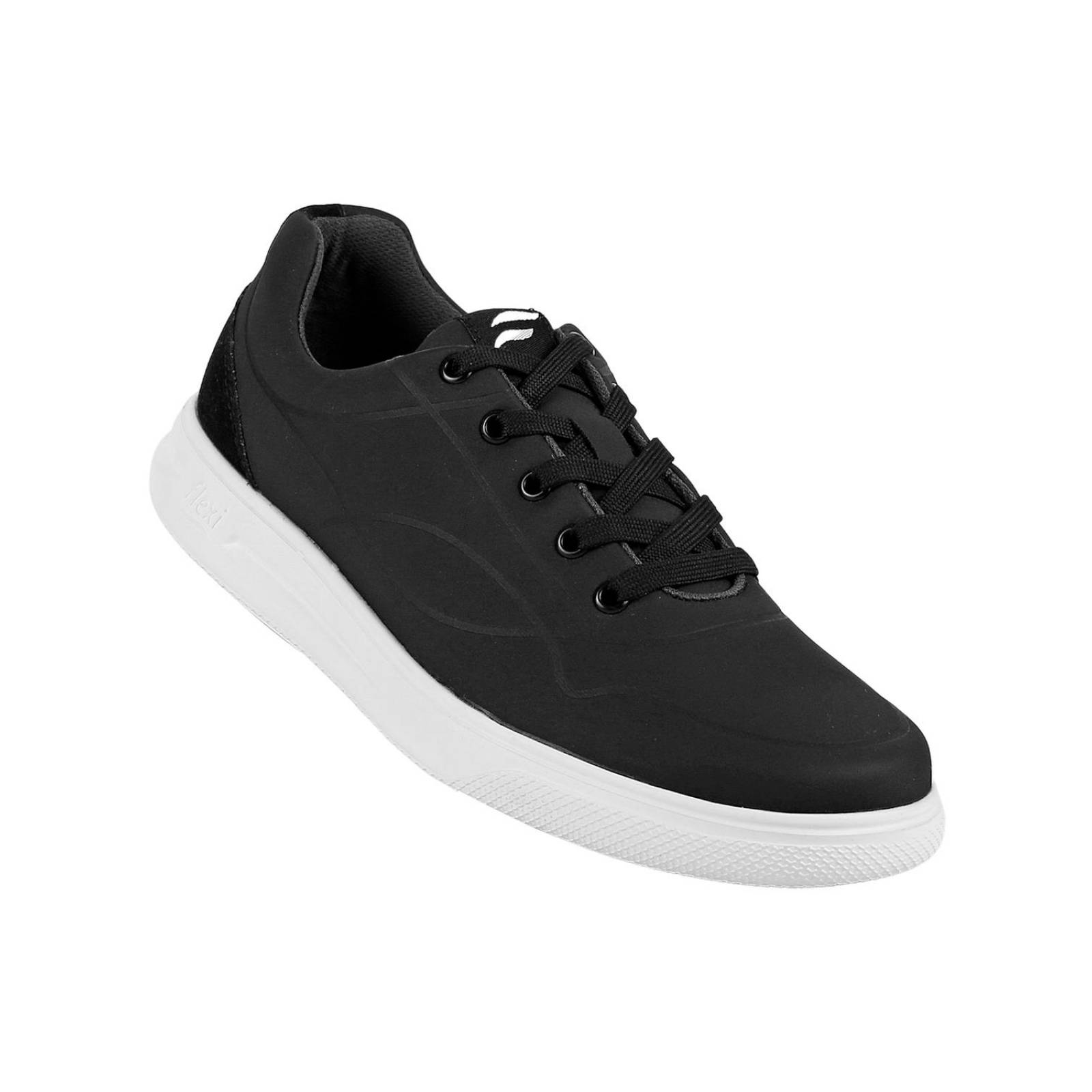 Tenis Casual Hombre Negro Textil Flexi 02503856 