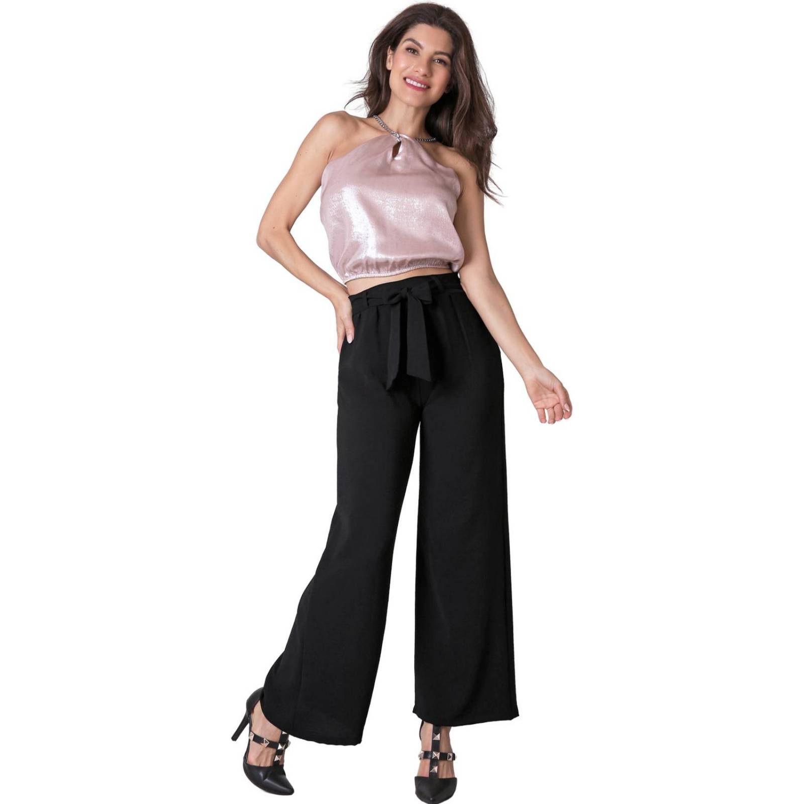 Pantalón Mujer Moda Recto Negro Stfashion 79304608 .