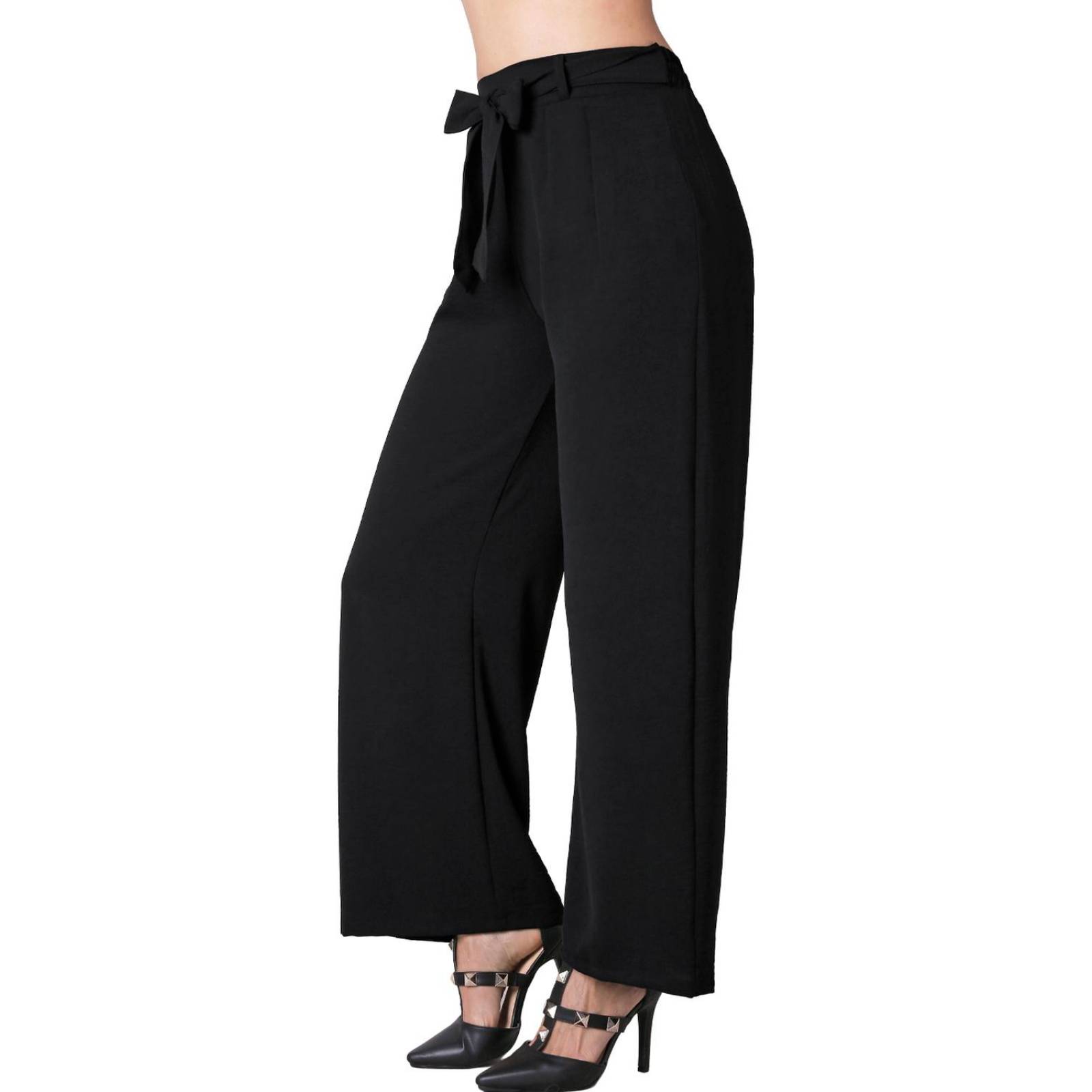 Pantalón Mujer Moda Recto Negro Stfashion 79304608 .