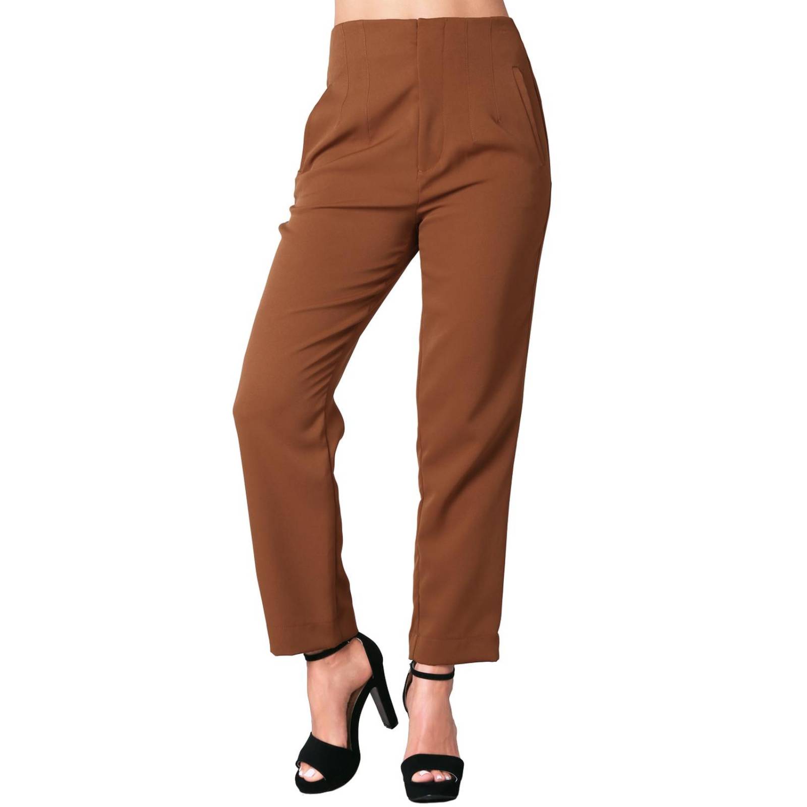 Pantalón Mujer Vestir Skinny Café Stfashion 72904647 .