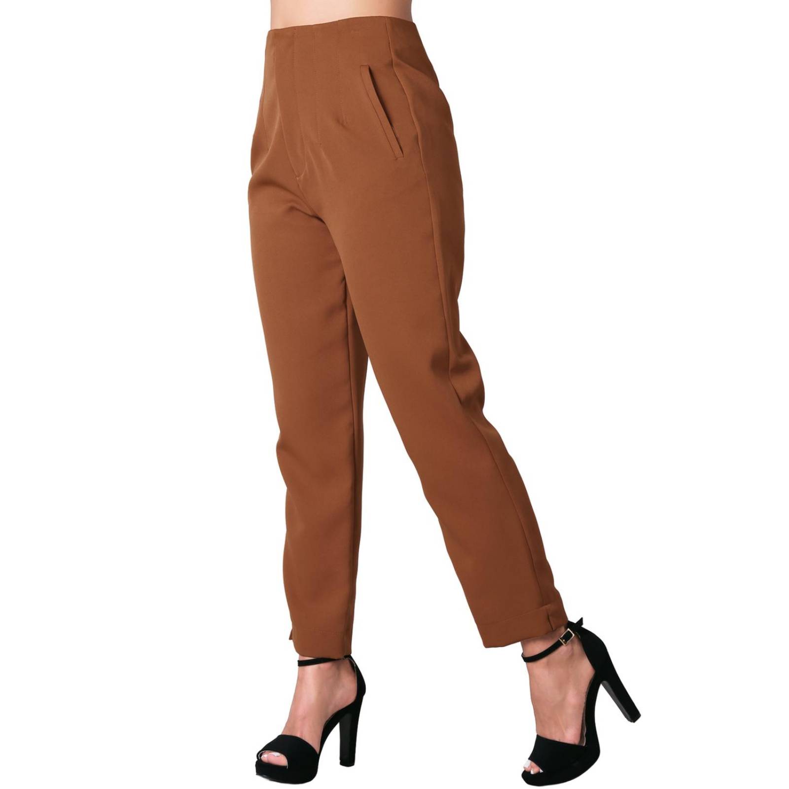 Pantalón Mujer Vestir Skinny Café Stfashion 72904647 .