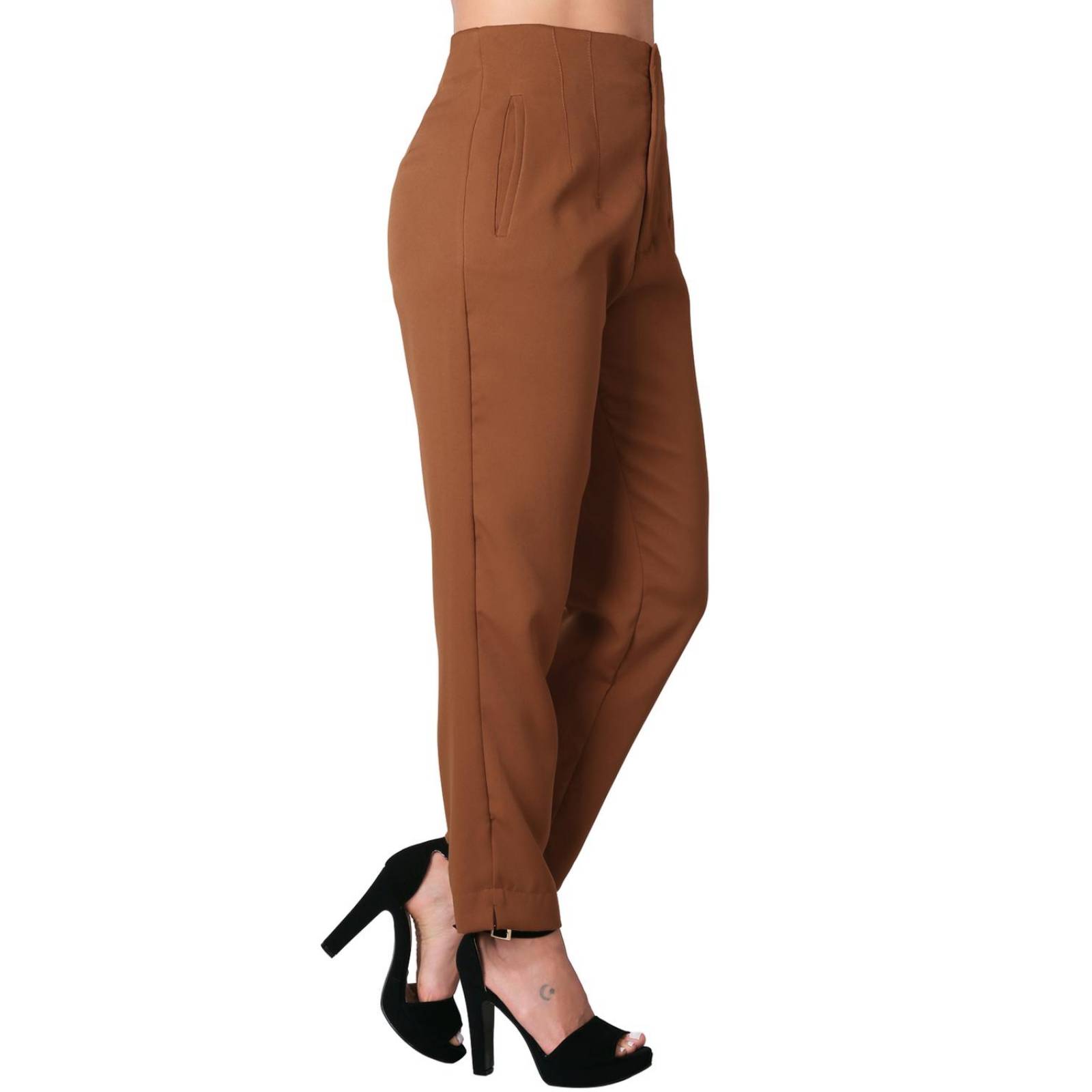 Pantalón Mujer Vestir Skinny Café Stfashion 72904647 .